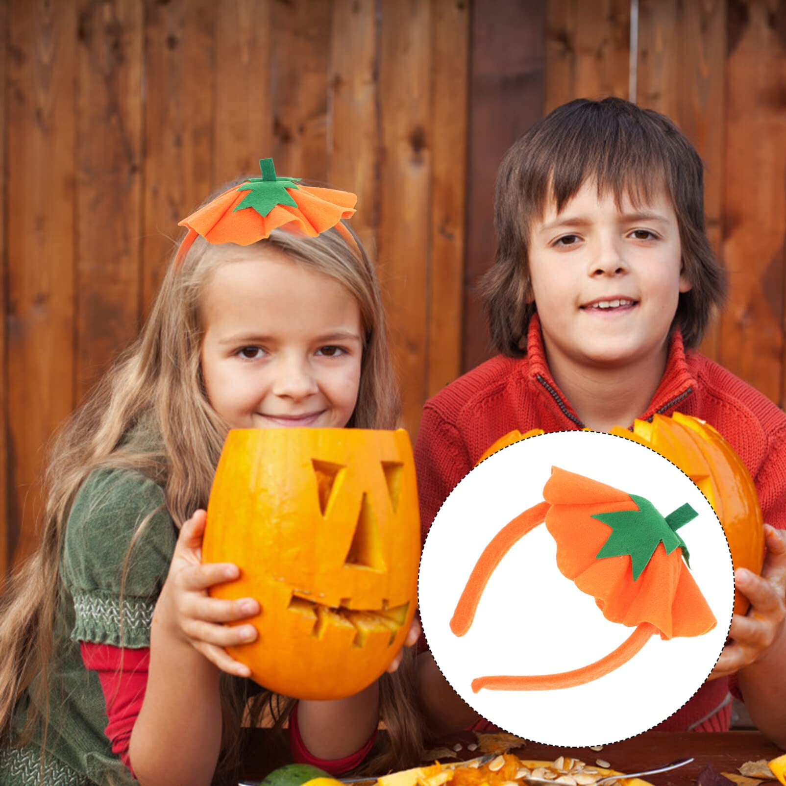 Healifty Halloween Pumpkin Headband - Orange Hair Band Accessory for Costume Parties, Trick or Treat, and Spooky Celebrations