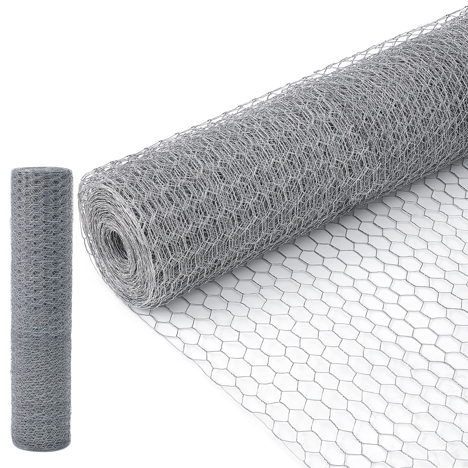 Galvanized Hexagonal Chicken Wire Netting 20 Gauge 1 Inch Mesh - Heavy Duty Poultry Fence for Chicken Coops, Rabbit Hutches, and Garden Protection (48 Inch x 150 FT) - Ideal for DIY Crafts, Pet Enclosures, and Vegetable Garden Fencing