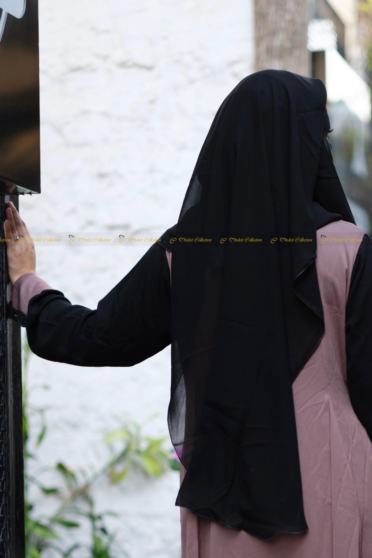 2 Layer Black Niqab for Women - Islamic Face Veil for Modest Fashion & Daily Wear - Perfect for Prayer, Outdoor Activities, and Special Occasions