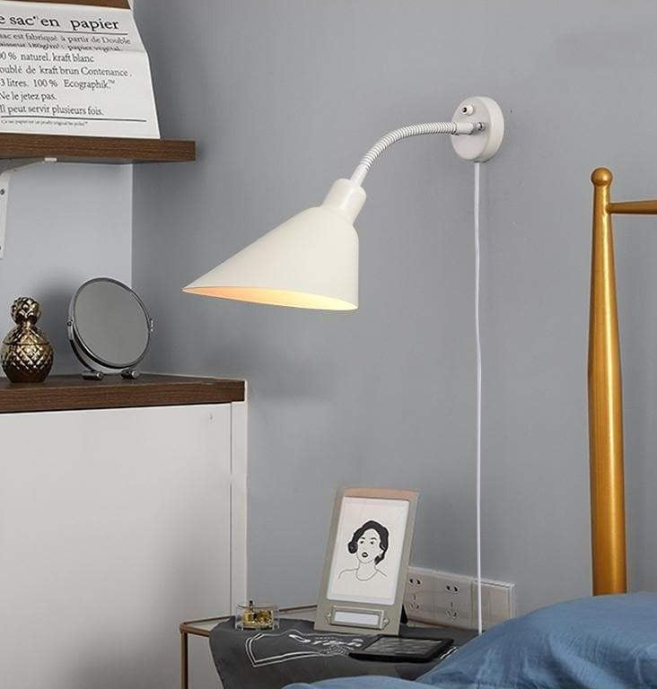 Davis Flexible Wall Lamp with Plug - Adjustable LED Reading Light for Bedroom, Living Room & Office - Dimmable Touch Control, Easy Installation, Perfect for Night Reading & Decor
