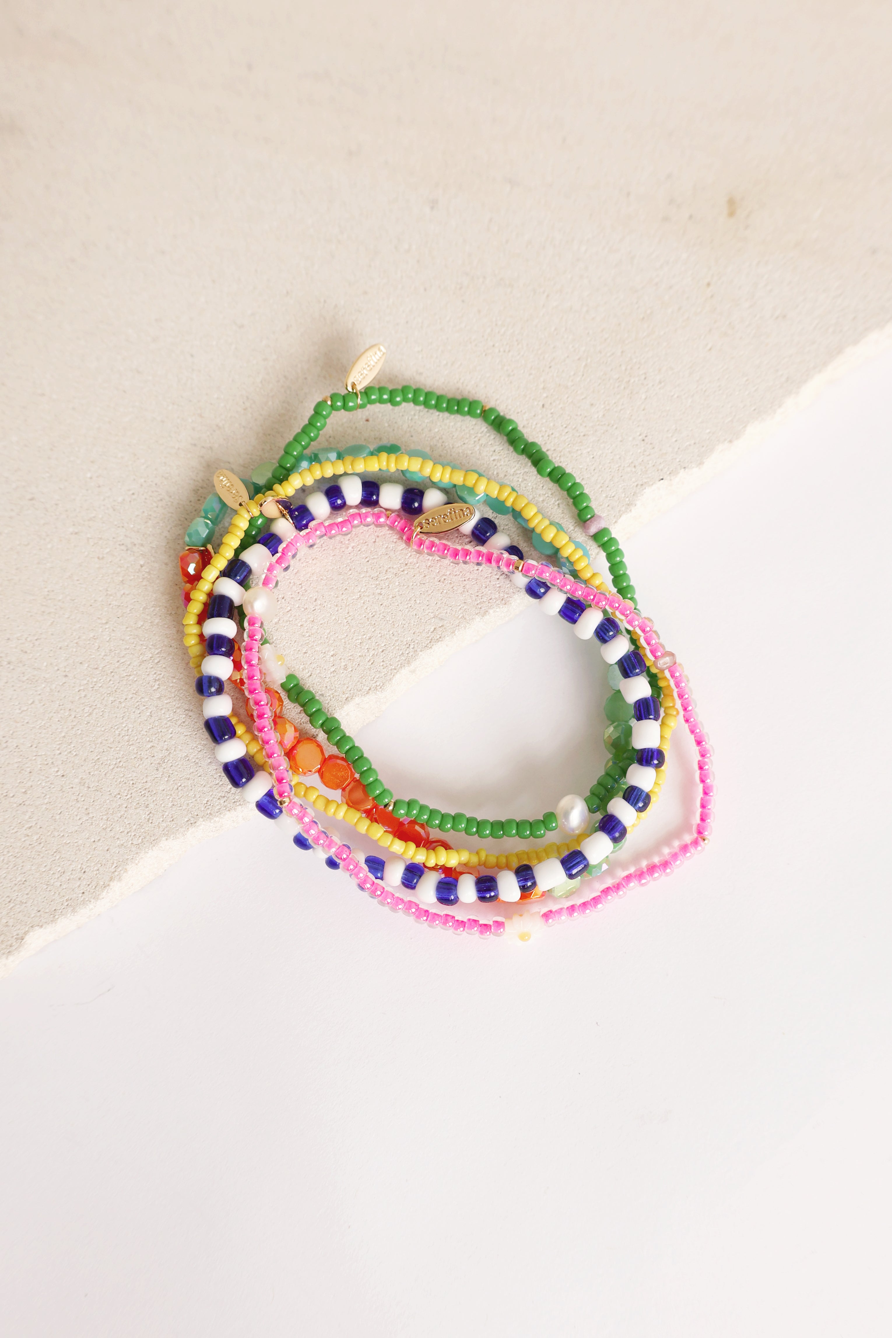 Ariana Beaded Anklet Set of 5 - Boho Chic Adjustable Ankle Bracelets for Women - Perfect for Beach, Festival, and Summer Outfits