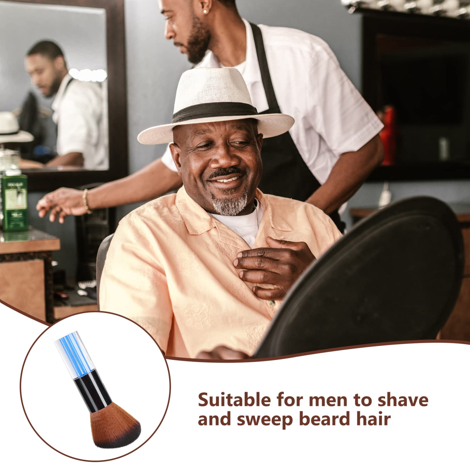 Minkissy Professional Beard Brush for Men - Barber Hair Cutting & Styling Brush, Mustache Comb & Facial Hair Grooming Tool - Ideal for Home & Salon Use, Travel & Daily Grooming Routine