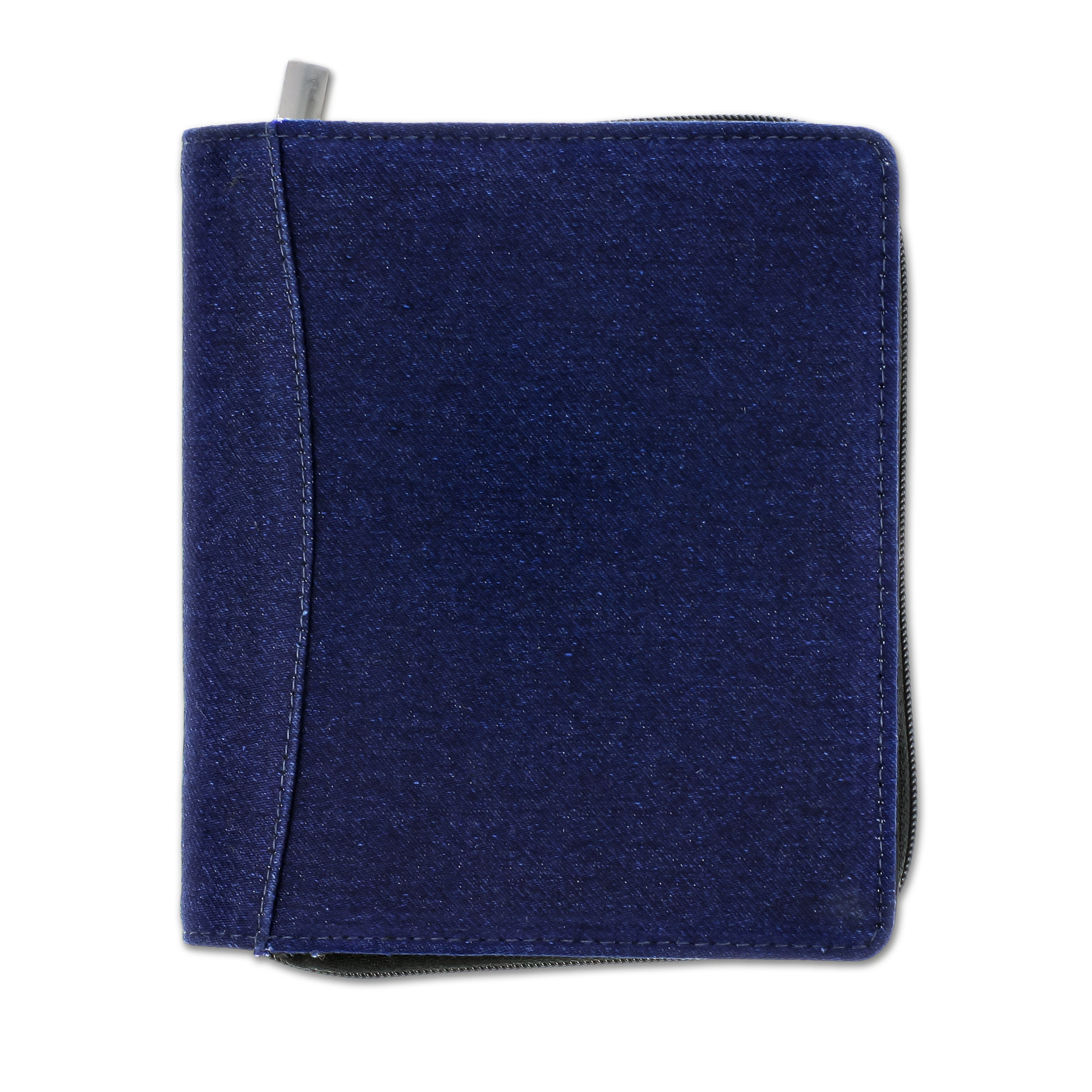 Girologio 12-Slot Zippered Pen Case - Premium Cotton Denim Pencil Pouch for School, Office & Travel Organization