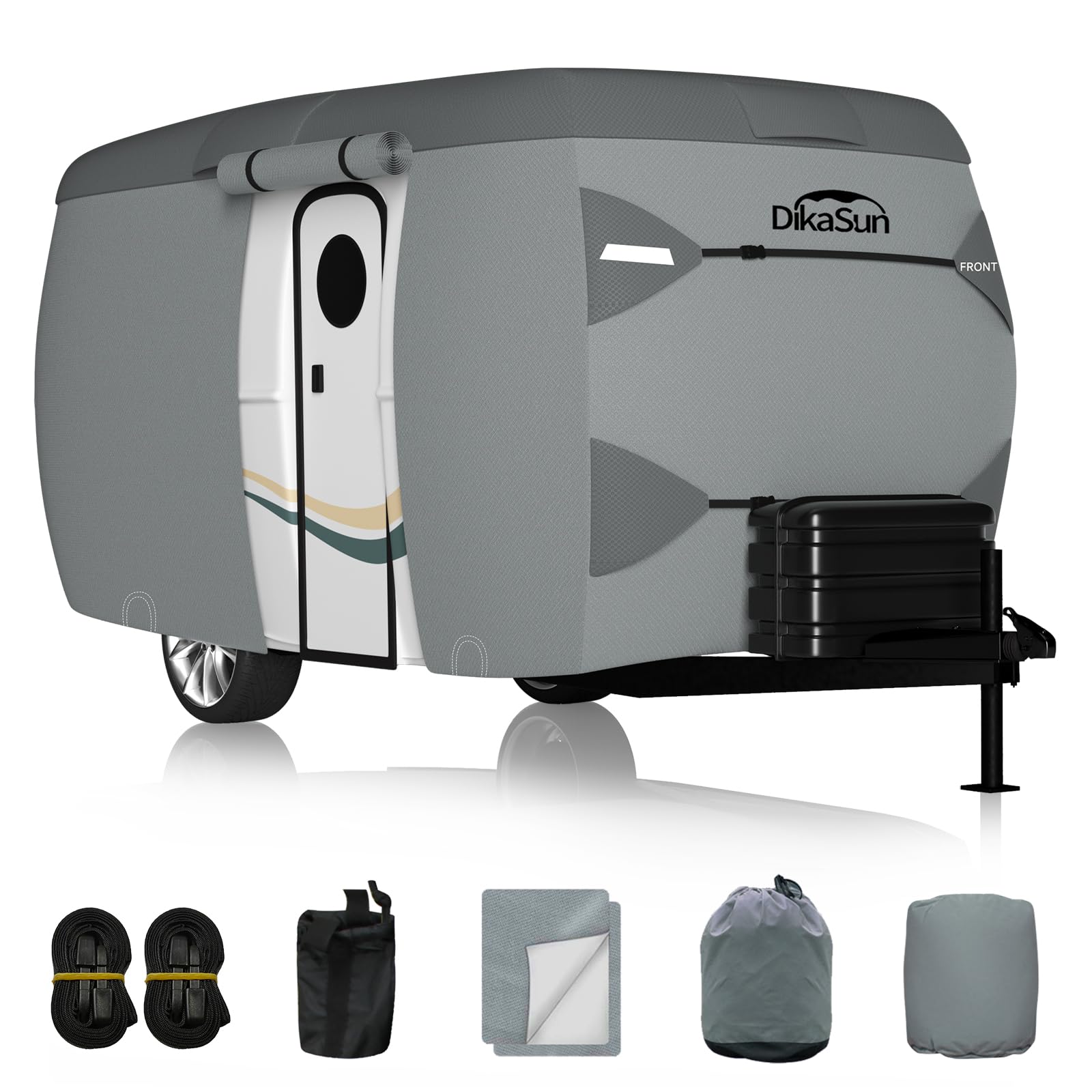 Premium 7-Layer Fiberglass RV Travel Trailer Cover - Waterproof & Tear-Resistant Camper Cover for 11'-13' Trailers | All-Weather Protection for Motorhomes, Campers & Outdoor Adventures