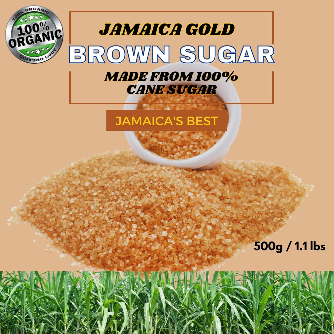 Jamaica Gold Brown Sugar - 100% Natural Cane Sugar for Baking & Tea (500g)