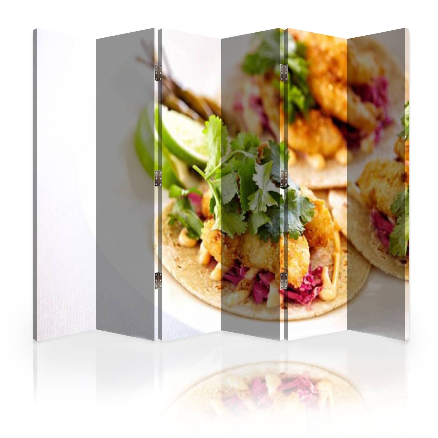 6-Panel Folding Room Divider Screen - Canvas Privacy Partition Wall Separator for Home & Office | Perfect for Creating Private Spaces in Living Rooms, Bedrooms, or Workspaces