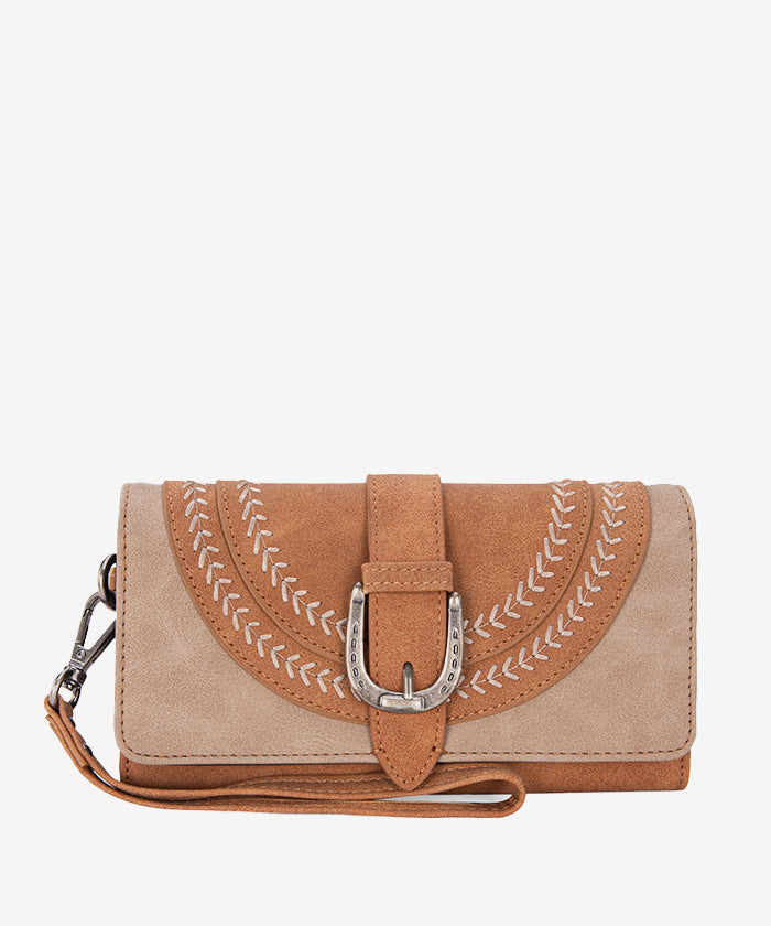 Montana West Women's Leather Buckle Wristlet Wallet - Stylish Crossbody Clutch for Everyday Use, Shopping & Travel