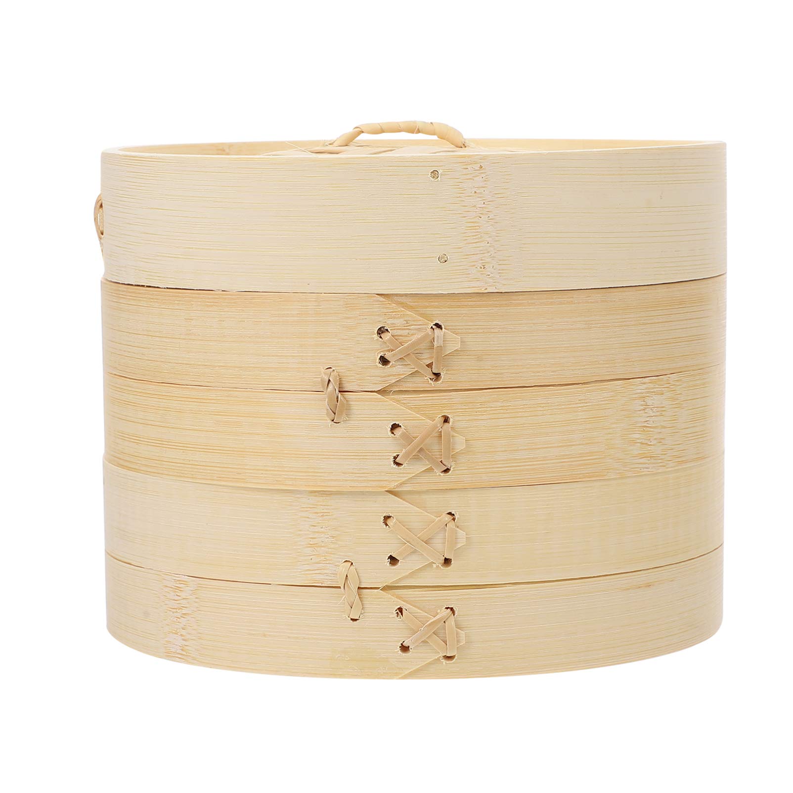 3-Piece Hemoton Bamboo Steamer Basket Set for Dumplings, Vegetables & Buns | Traditional Chinese Cookware for Healthy Cooking | Perfect for Steaming, Meal Prep & Asian Cuisine