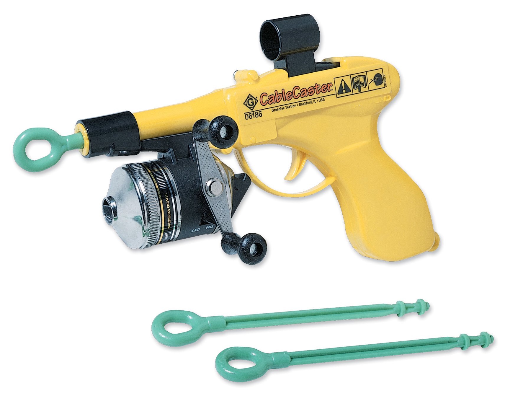 Greenlee 06186 Heavy Duty Steel Fish Tape - Professional Electrician Cable Puller for Conduit & Wire Installation - Best for Running Wires Through Walls, Attics & Tight Spaces - Ideal for DIY, Home Renovation & Electrical Projects - Perfect for Residential, Commercial & Industrial Wiring - Use for Electrical Wiring, Home Upgrades, Construction Sites & Professional Electrician Work