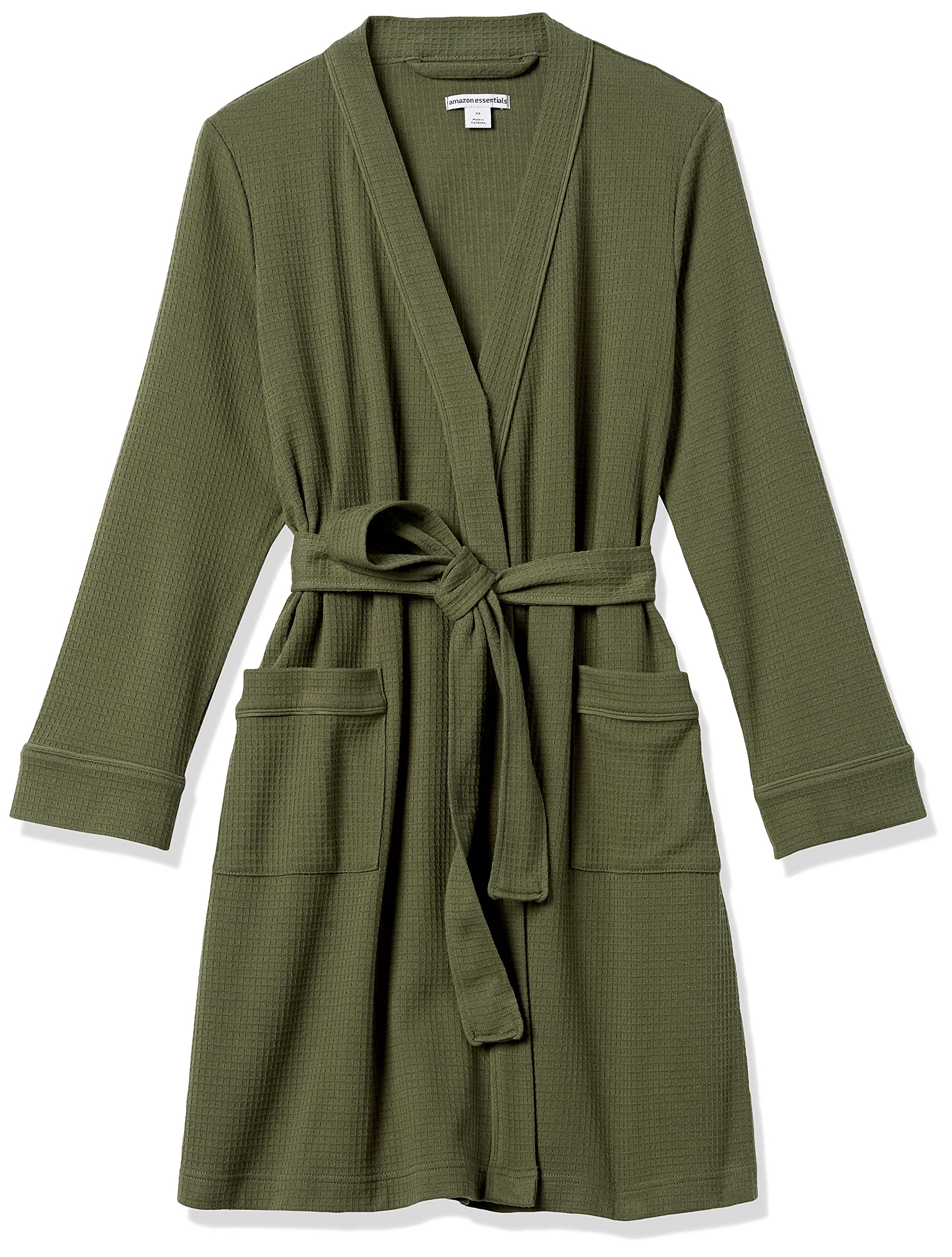 Amazon Essentials Women's Lightweight Waffle Mid-Length Robe - Plus Size Options | Soft & Comfortable Bathrobe for Spa, Lounge & Relaxation at Home