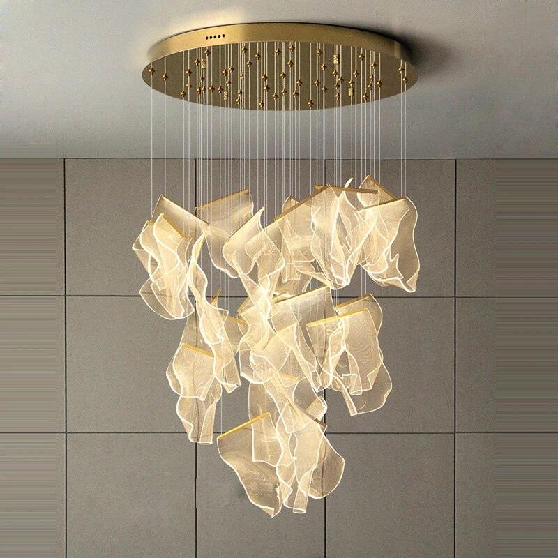 Modern Acrylic LED Chandelier - Energy Efficient Crystal Ceiling Light Fixture for Dining Room, Bedroom & Living Room Decor