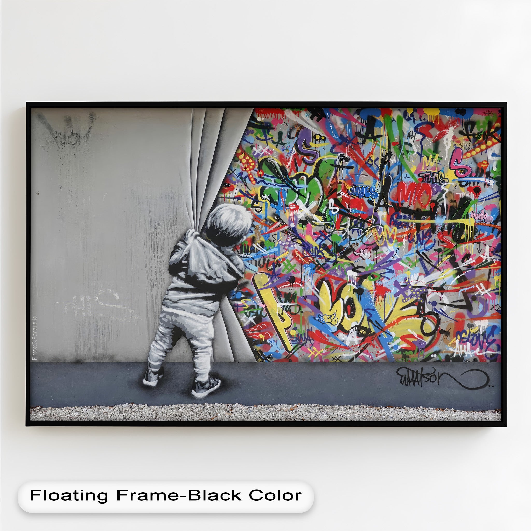 Banksy Inspired Graffiti Oil Painting - Modern Street Art Canvas for Home & Office Decor | Urban Wall Art for Living Room, Bedroom or Studio
