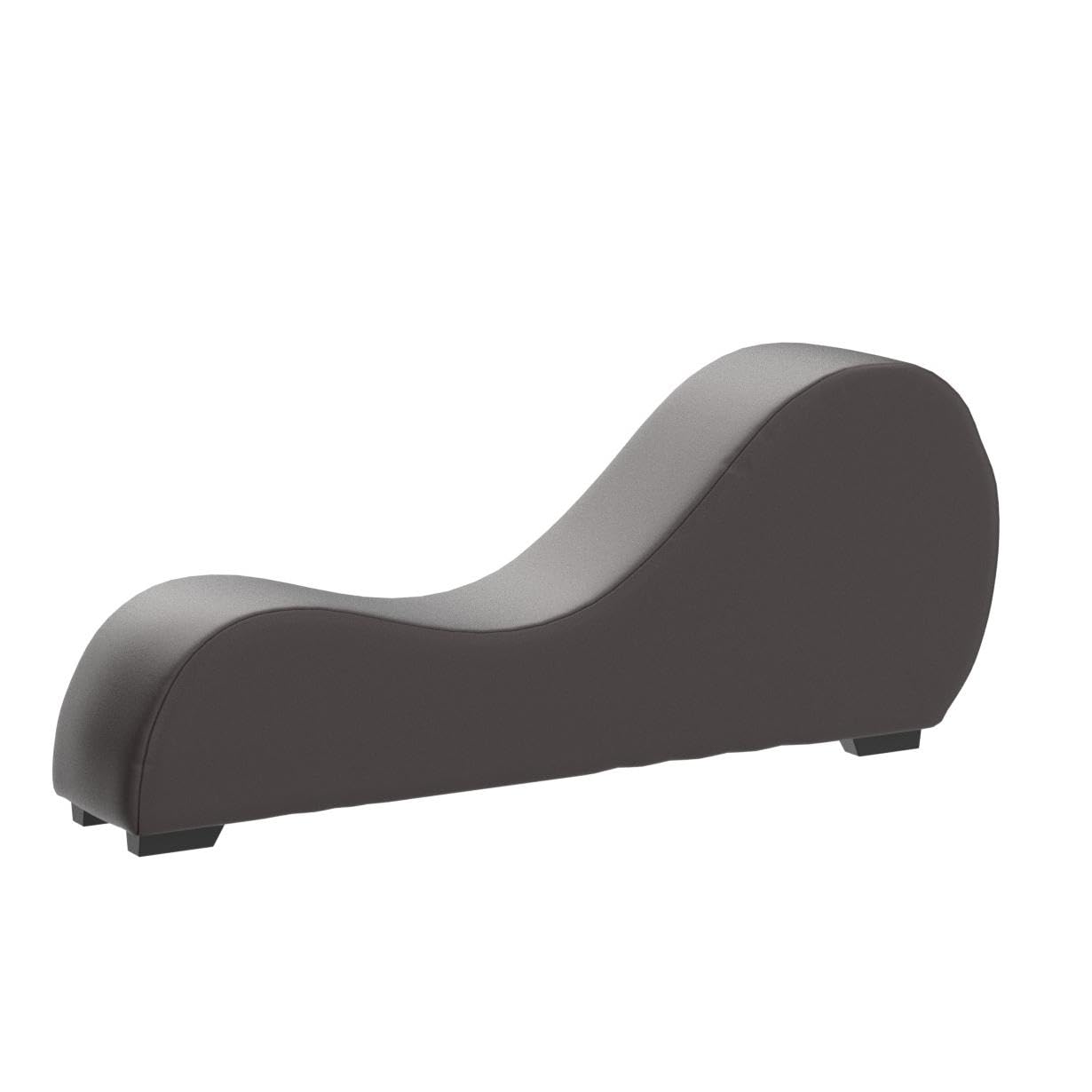 Premium Faux Leather Yoga Chaise Lounge Chair for Relaxation & Stretching - Brown | Home Gym, Meditation & Living Room Comfort Furniture