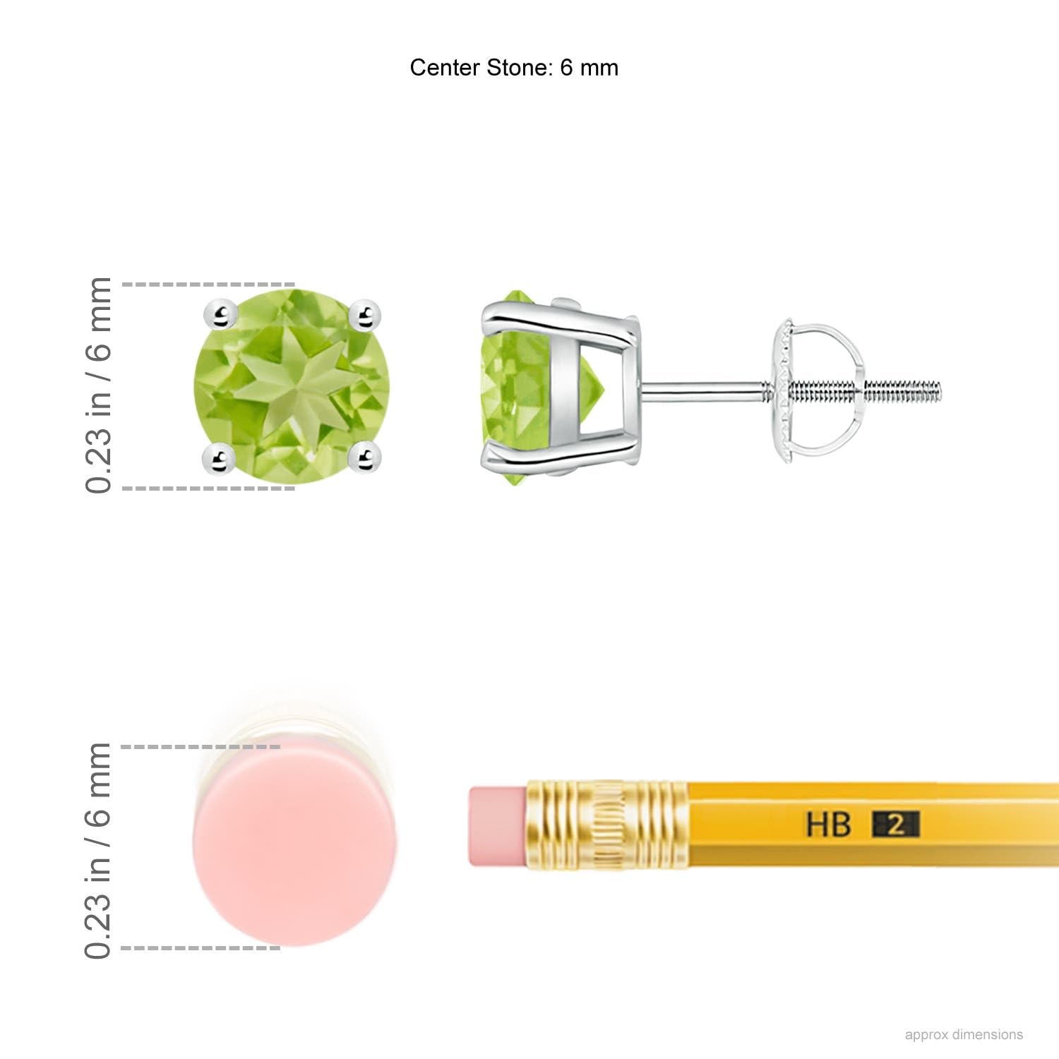 Natural Peridot Stud Earrings in Sterling Silver, 14K Solid Gold & Platinum | August Birthstone Jewelry for Women – Perfect for Birthday, Engagement, Anniversary & Wedding Gifts (Ideal for Everyday Wear & Special Occasions)