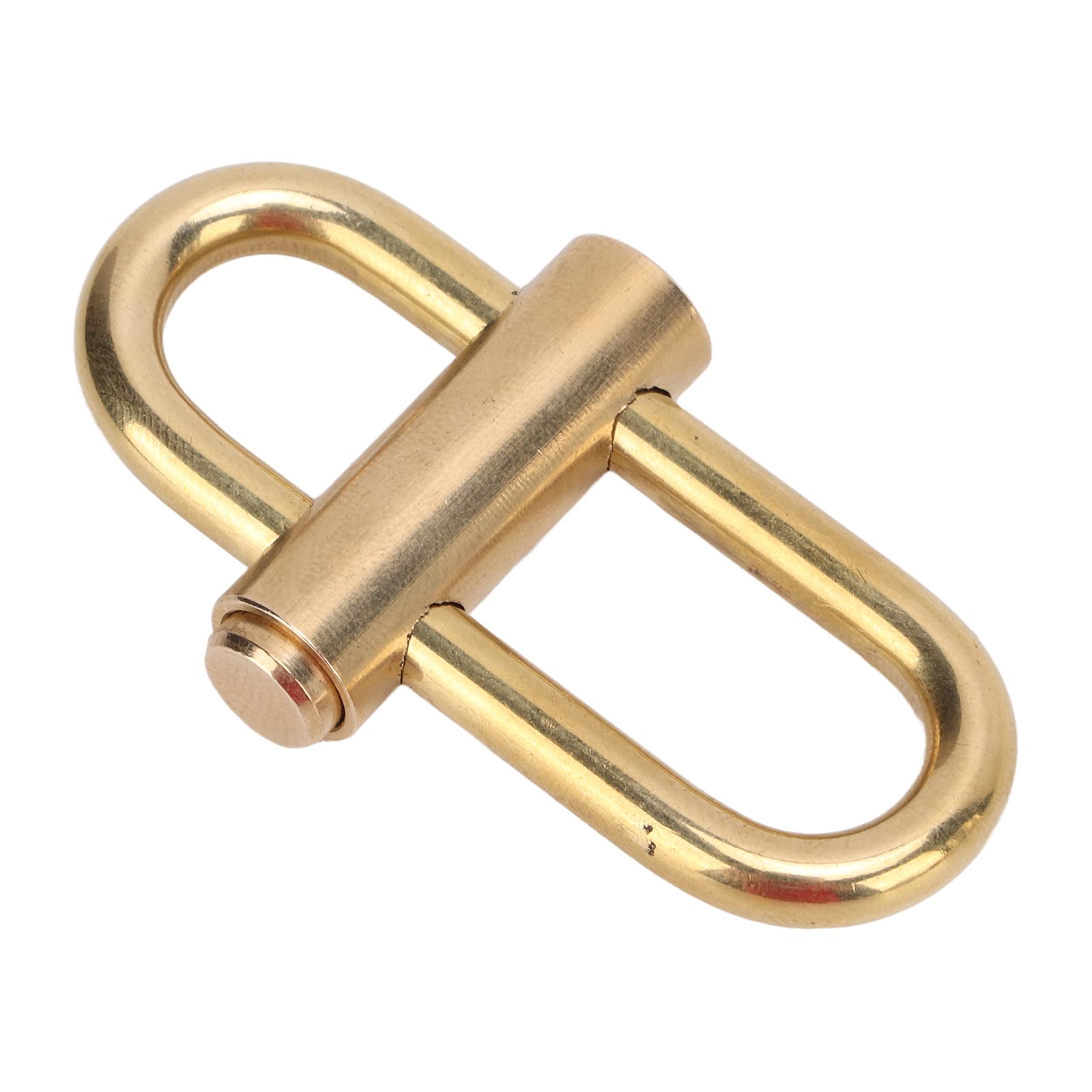 Brass Lock Keychain - Small Oval Slide Locking Snap Clip Carabiner Key Holder for Secure Key Management | Perfect for Travel, Hiking, Backpacks & Everyday Use