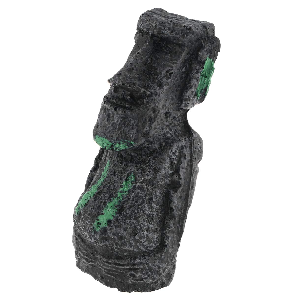 PRETYZOOM Aquarium Decor - Easter Island Moai Head Fish Tank Ornament with Planter | Unique Underwater Cave Shelter for Betta Fish & Aquatic Plants | Perfect for Desktop, Home & Office Aquascaping Decorations