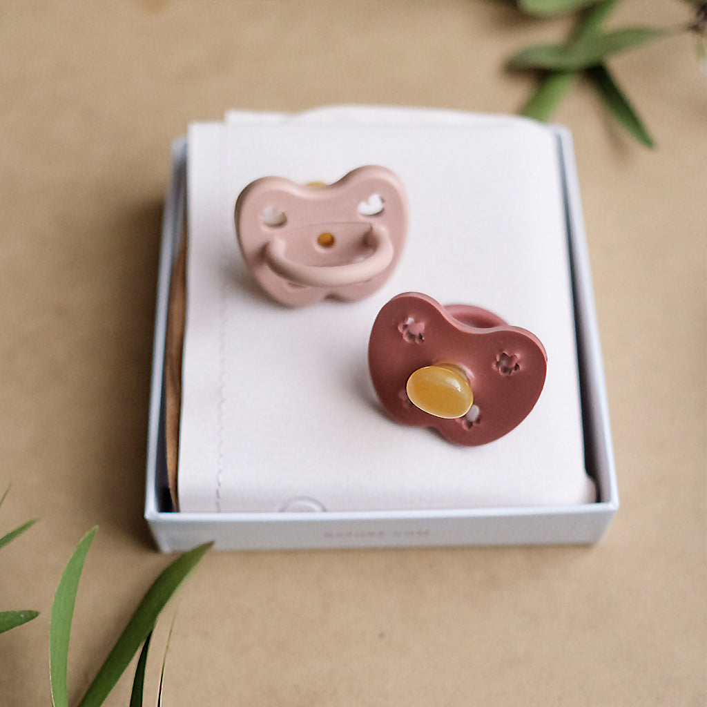 Hevea Baby Orthodontic Pacifier - BPA Free, Natural Rubber, 2 Pack for 0-36 Months - Soothing Teething Relief for Newborns & Infants - Perfect for Daycare, Travel & Bedtime Comfort