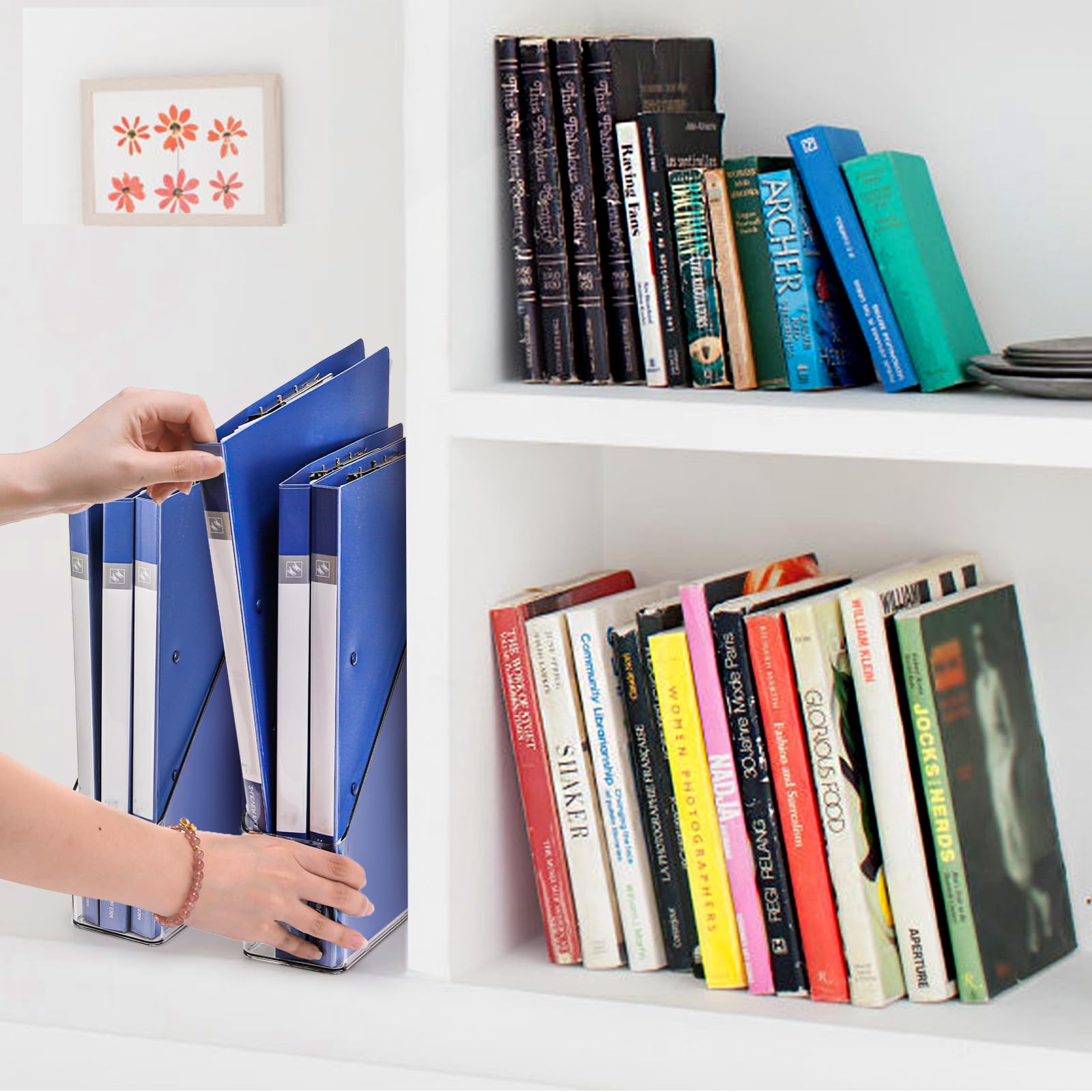 6 Pack Clear Magazine Holders with Handles - Vertical File Organizer for Documents, Magazines & Folders - Perfect for Desk, Office, Home & School Organization - Great for Bookshelves, Workstations & Study Areas