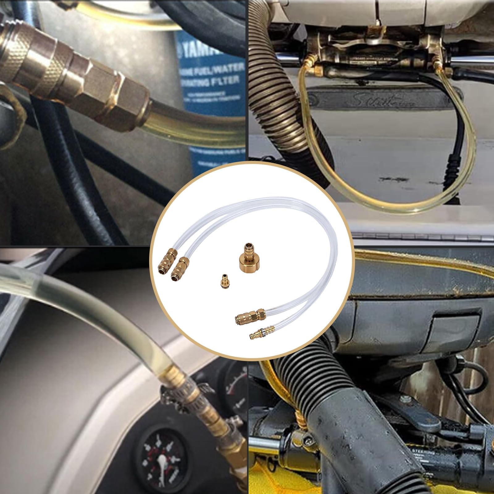 2-Piece Hydraulic Steering Bleed & Filler Kit - Compatible with Seastar, Outboard & Inboard Boats - Marine Steering System Maintenance Tool - Perfect for Boat Hydraulic System Repair and Fluid Replacement