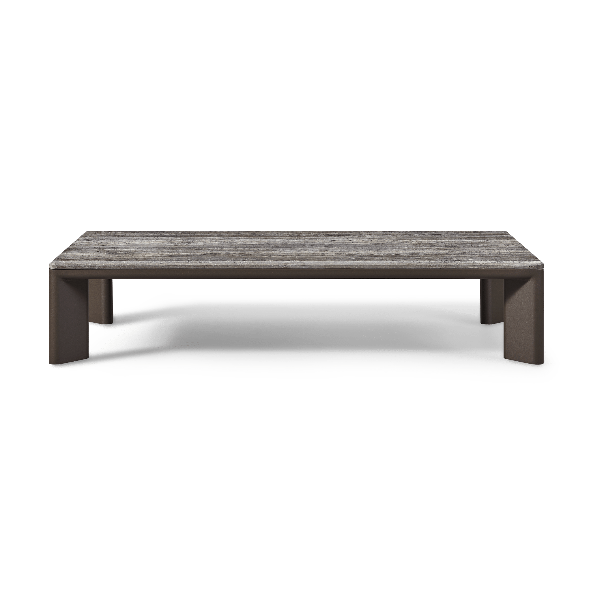 Modern Palm Beach Aluminum Rectangle Coffee Table - Stylish & Durable Indoor Outdoor Living Room Patio Furniture