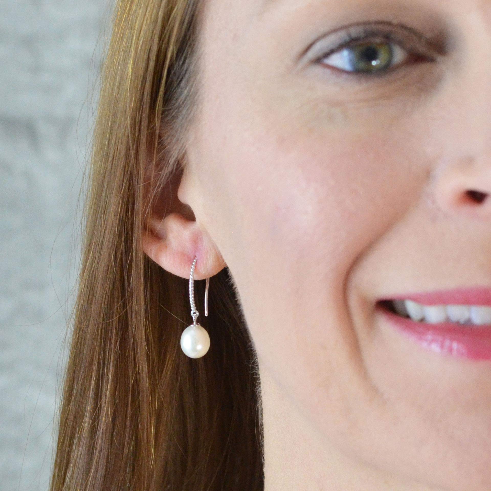 Elegant Sterling Silver Twist Pearl Earrings for Women – Perfect for Weddings, Parties & Special Occasions