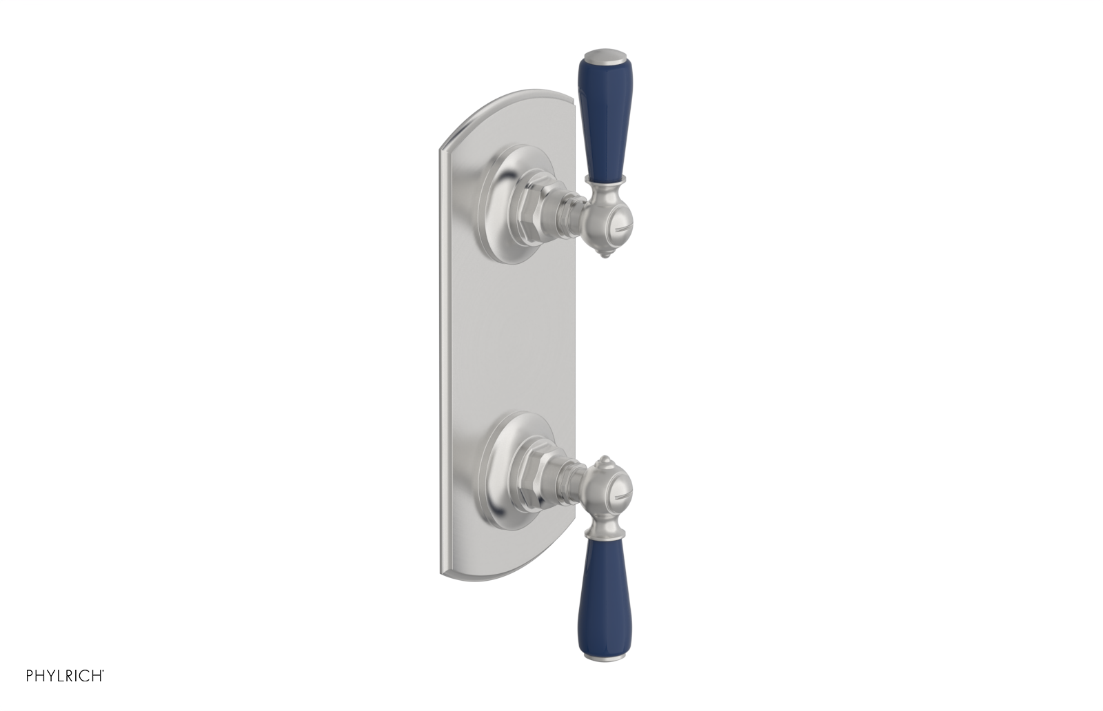 Jamestown Thermostatic Shower Valve with Volume Control & Diverter - Navy Blue Accents (Model 4738) | Perfect for Modern Bathroom Renovations & Spa-Like Shower Experiences