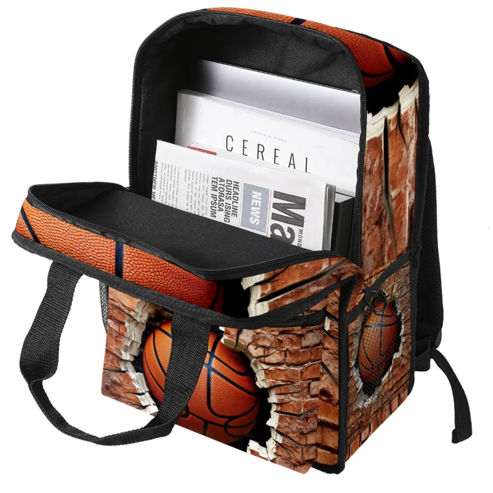 Stylish Travel Backpack for Women & Men - Durable Ball Basketball Wall Texture Design - Perfect for Gym, School, Work & Outdoor Adventures