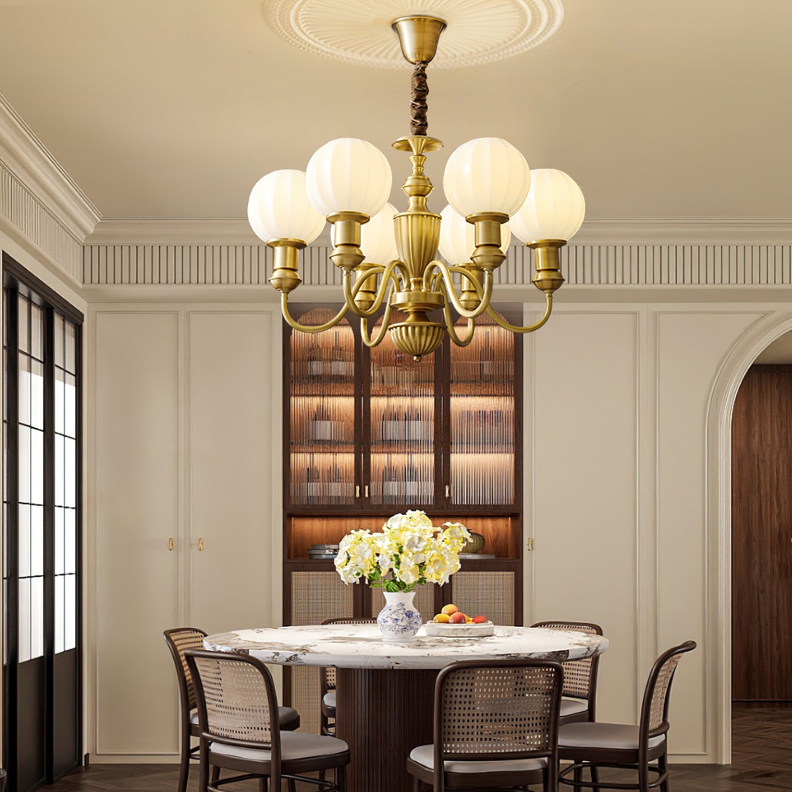 Endon Alton Chandelier - Elegant Crystal Ceiling Light Fixture for Dining Room, Living Room & Bedroom | Modern Luxury Lighting for Home Decor
