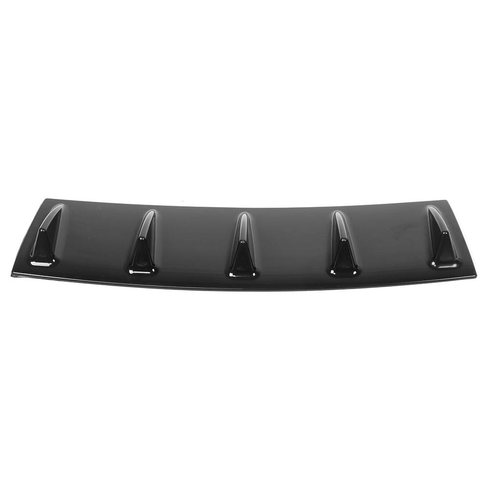Universal Rear Bumper Diffuser - 5 Teeth Bumper Spoiler Shark Fin Deflector Lip for Cars & Trucks - Light Black - Enhances Aerodynamics & Sporty Look for Street Racing & Custom Builds