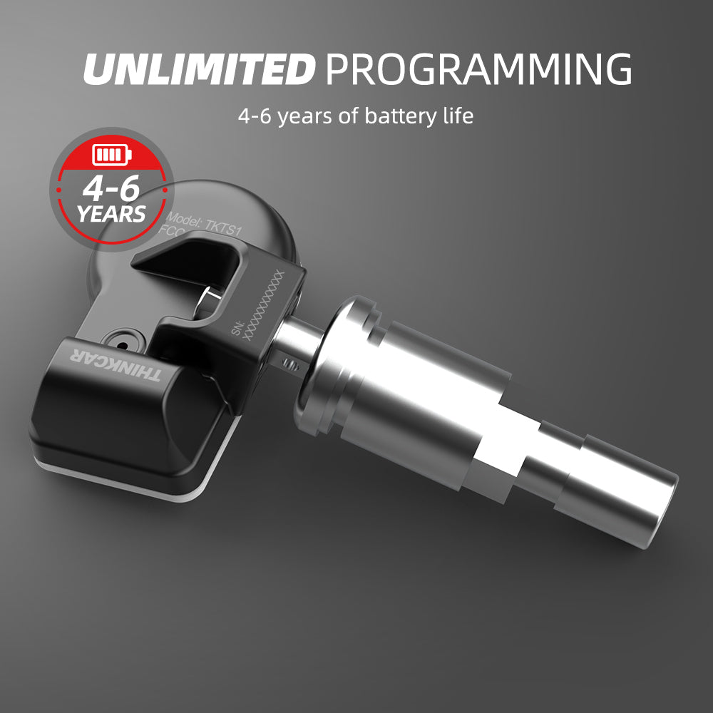 ThinkTPMS S1 Rubber Stem TPMS Sensor 315/433 MHz - Universal Tire Pressure Monitoring System for Cars, Trucks & SUVs - Easy DIY Installation for Safe Driving & Better Fuel Efficiency