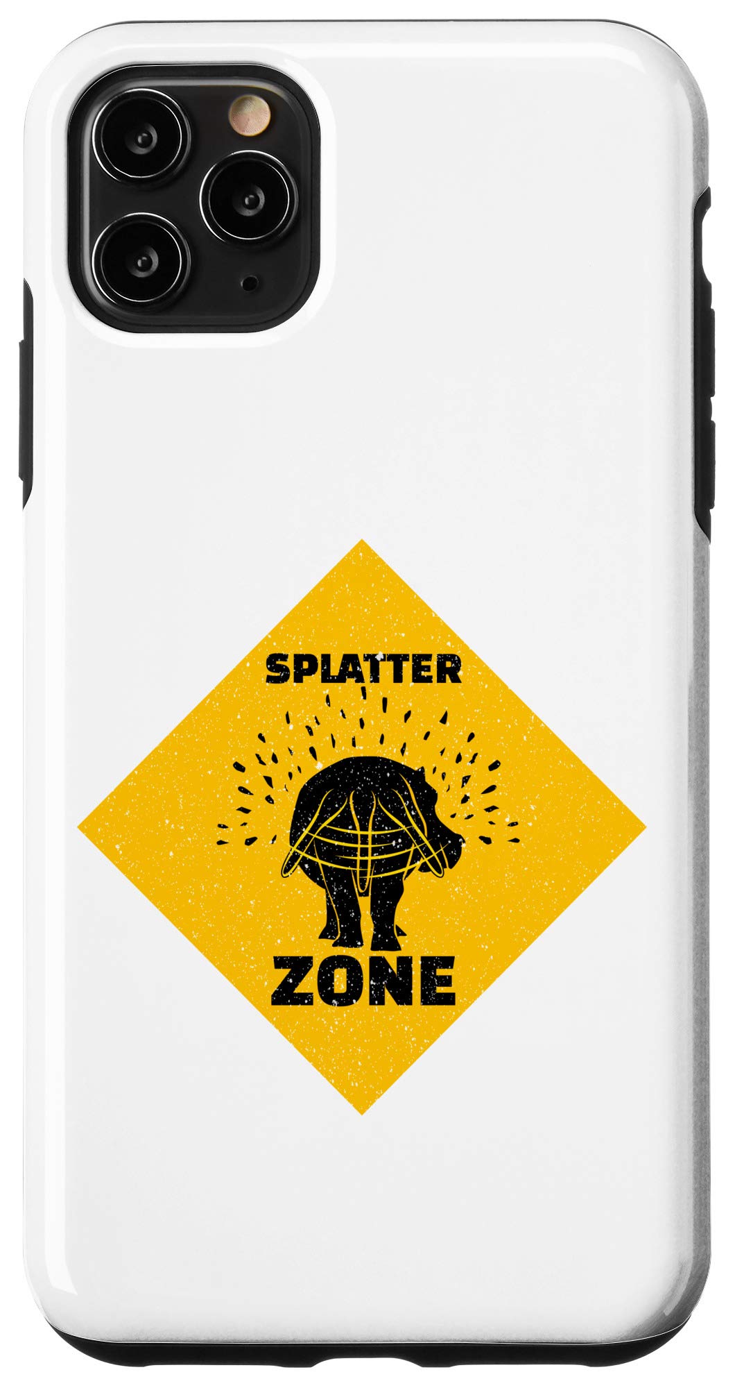 iPhone 11 Pro Max Case - Cute Hippo Splatter Design Funny Animal Phone Cover | Perfect Gift for Hippopotamus Lovers & iPhone Users