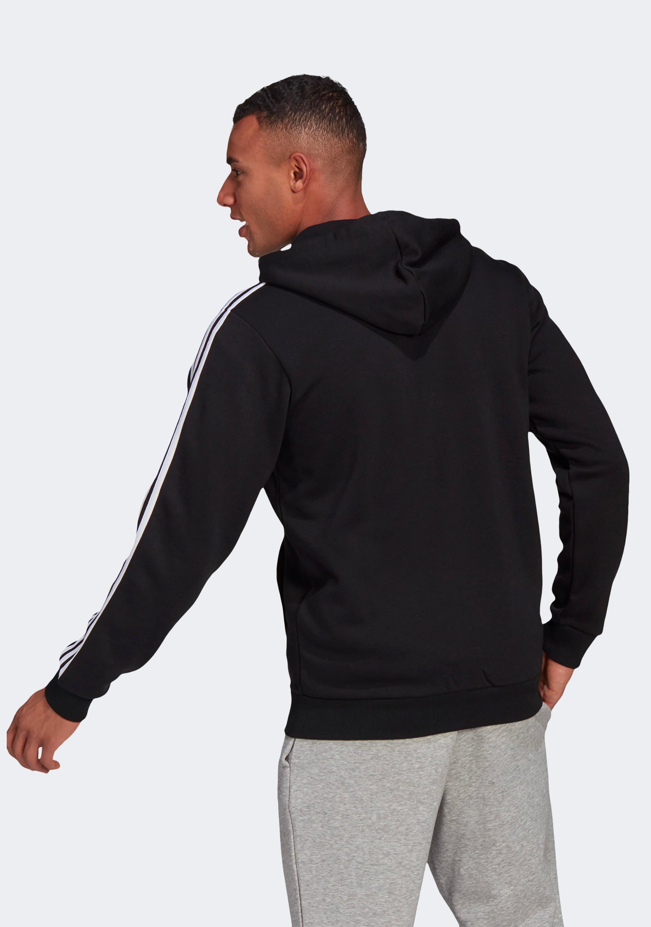 Adidas Men's Essentials 3-Stripes Fleece Full-Zip Hoodie - Warm & Comfortable Casual Wear for Gym, Running & Outdoor Activities