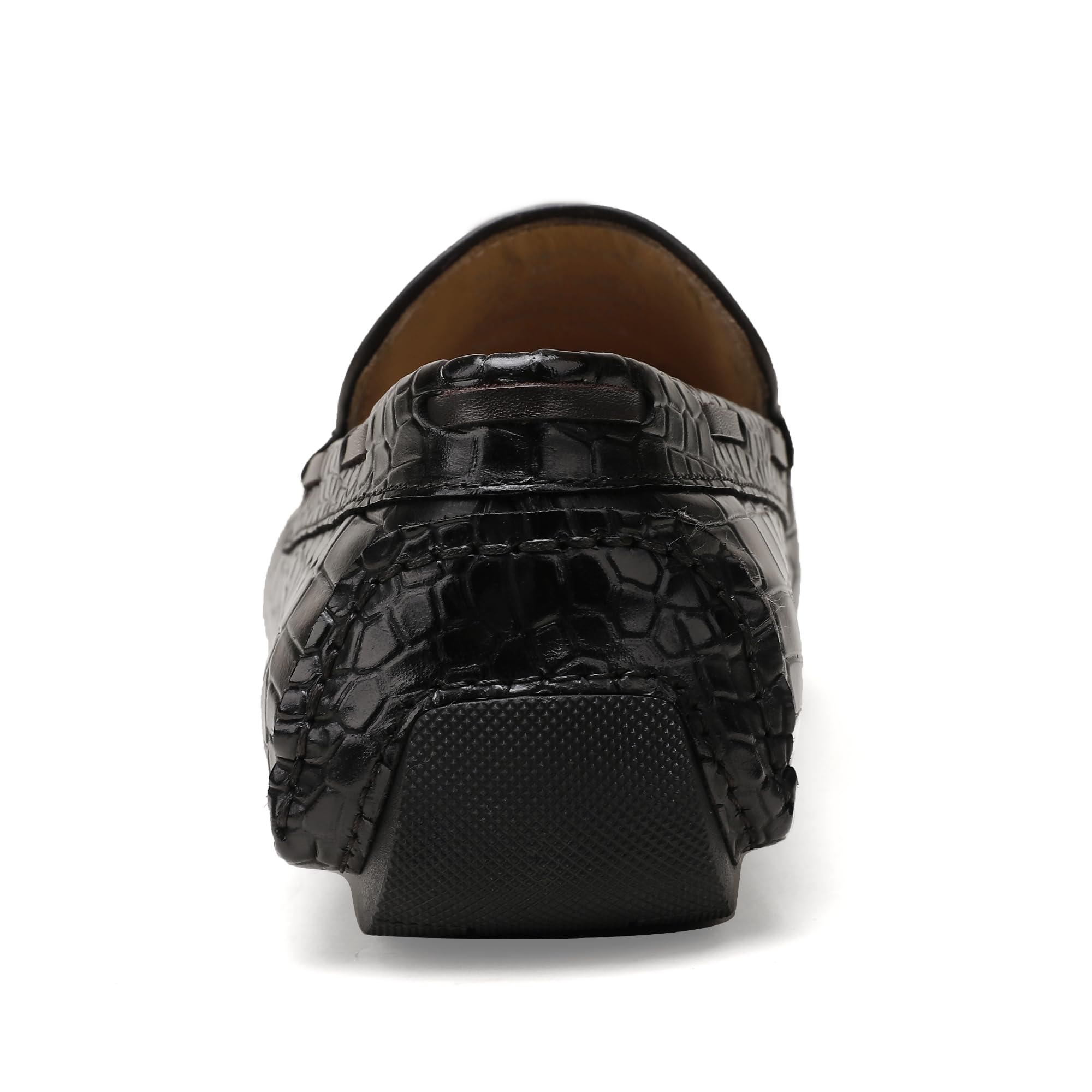 Men's Genuine Leather Penny Loafers - Alligator Pattern Slip-On Dress Shoes for Business & Casual Wear | Comfortable Driving Moccasins for Men | Perfect for Office, Weddings & Daily Outfits