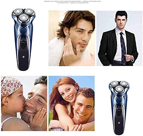 3D Rechargeable Waterproof Electric Shaver for Men - Cordless Rotary Razor with Pop-up Trimmer, Silver | Perfect for Travel, Gym & Daily Grooming