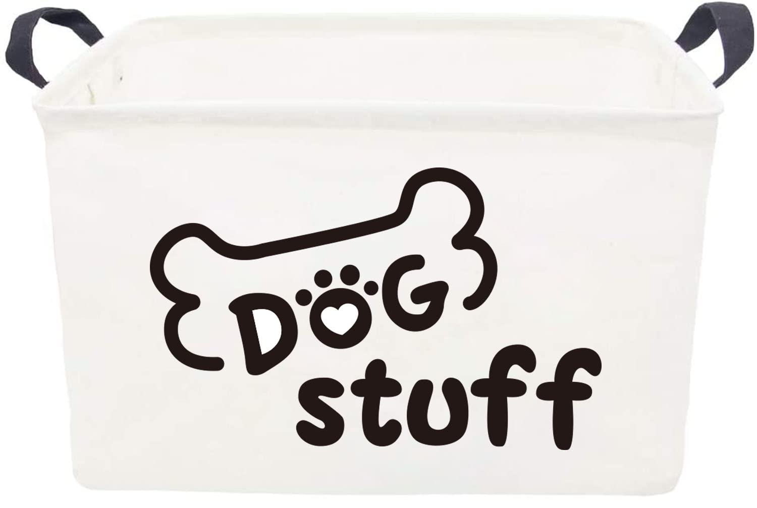 Waterproof PE Coating Rectangular Dog Storage Basket with Handles - Pet Toy Organizer Bin for Dog Toys, Books & Kids Gifts | Durable Puppy Room Decor & Bone-Shaped Design - Perfect for Bedroom, Living Room & Pet Play Area Organization