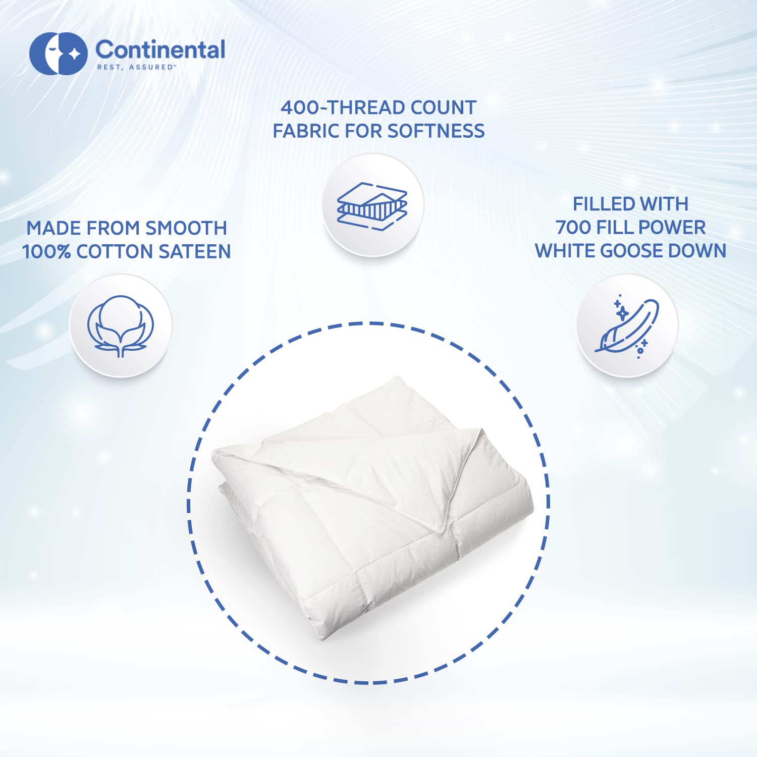 Premium 700 Fill Power White Goose Down Comforter - Hypoallergenic, Lightweight & Fluffy King Size Bedding (102x86 Inches) - Made in USA | All-Season Luxury Duvet for Master Bedroom, Guest Room & Hotel Style Comfort