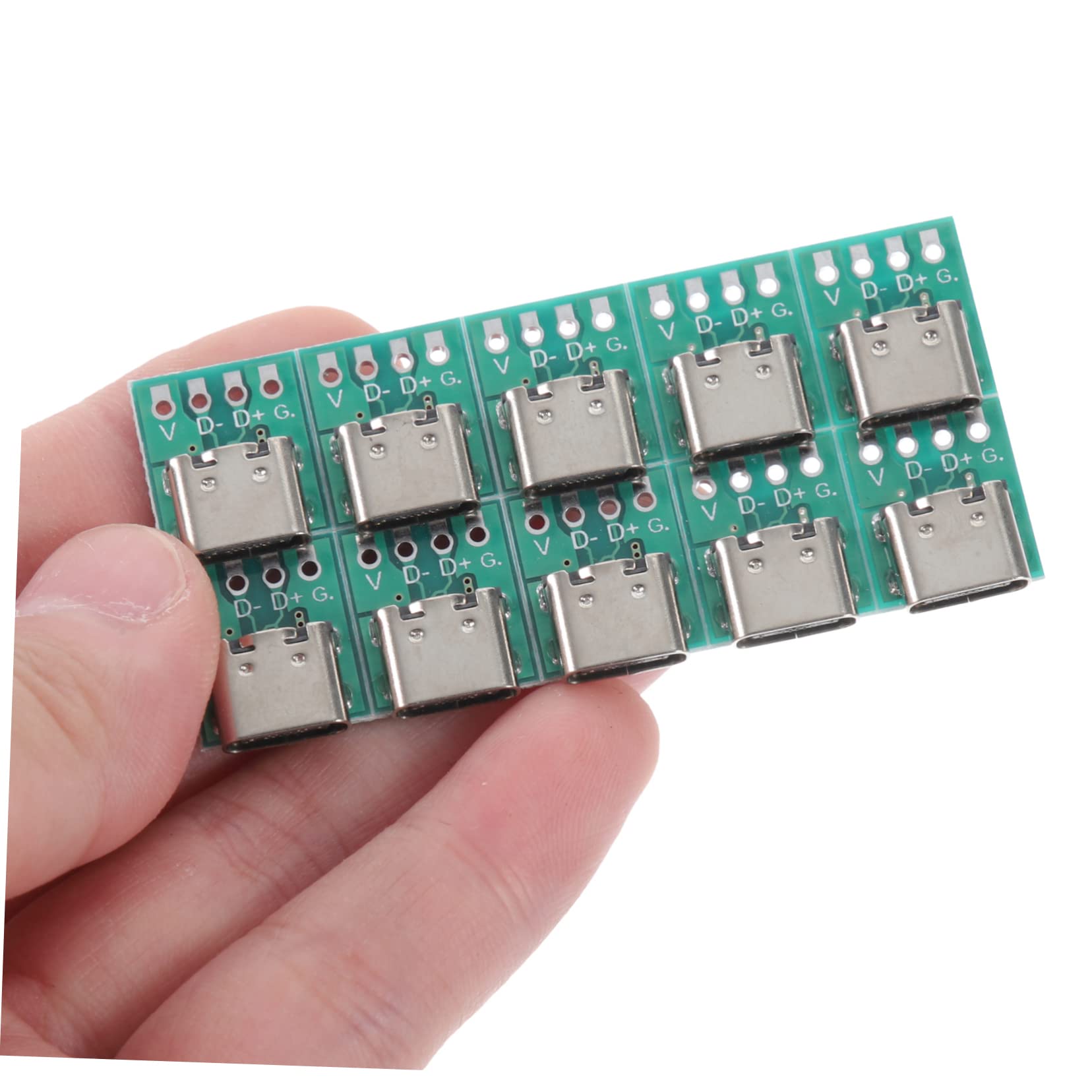 Jojofuny 10pcs USB Type-C Female PCB Board - Zinc Alloy USB C Connector Module for Power Supply & Data Transfer | Compatible with DIY Electronics, Smartphone Repairs & Circuit Board Projects