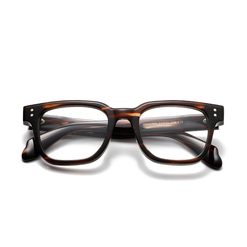 Stylish Black Unisex Square Acetate Eyeglasses - Full Rim Thick Frame for Men & Women (Model 91477) | Perfect for Reading, Work & Fashion Accessories