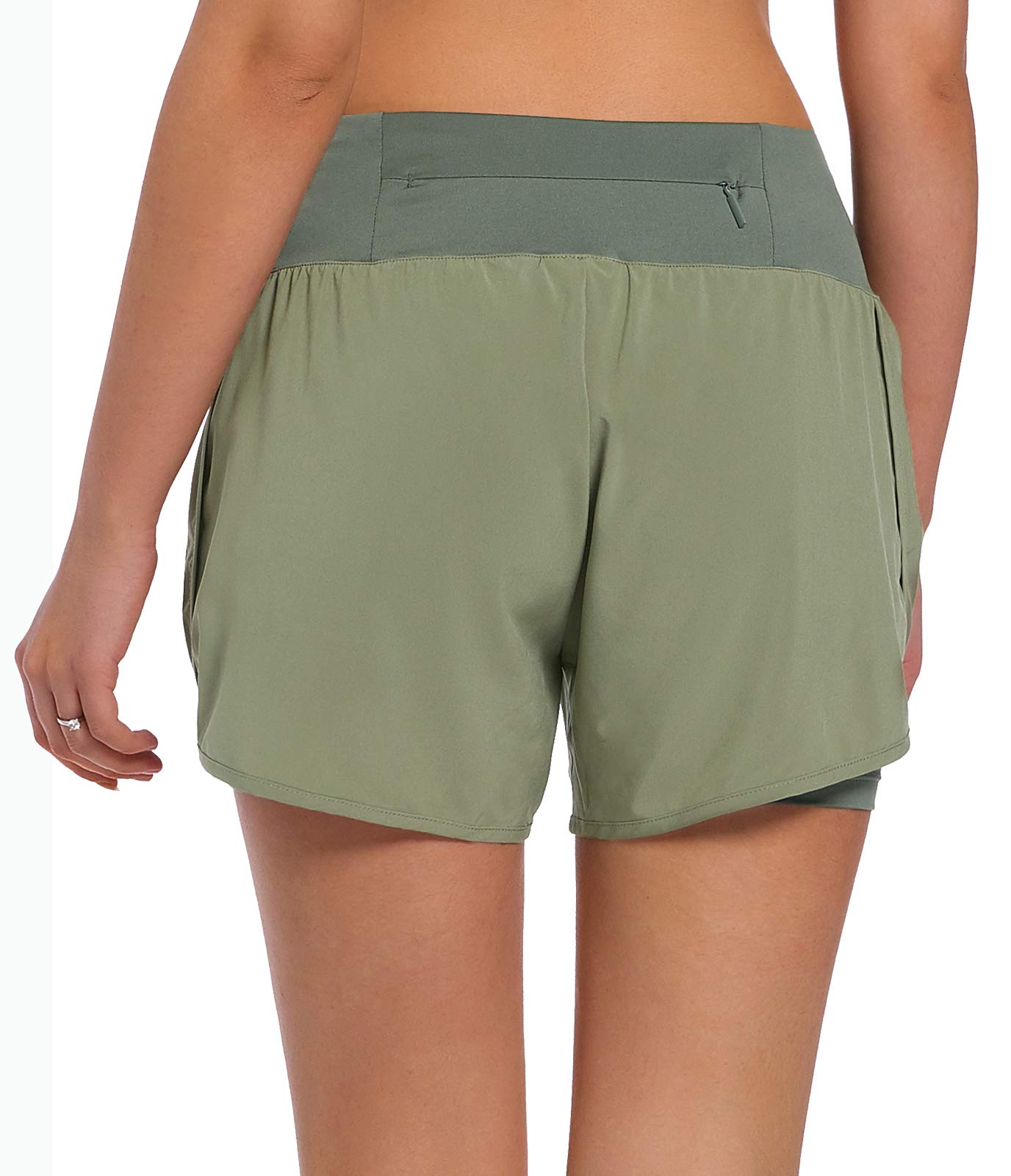 Ksmien Women's 2-in-1 Running Shorts with Liner & Phone Pockets - Lightweight Athletic Workout Gym Yoga Shorts for Women - Perfect for Running, Training, Yoga & Fitness Activities