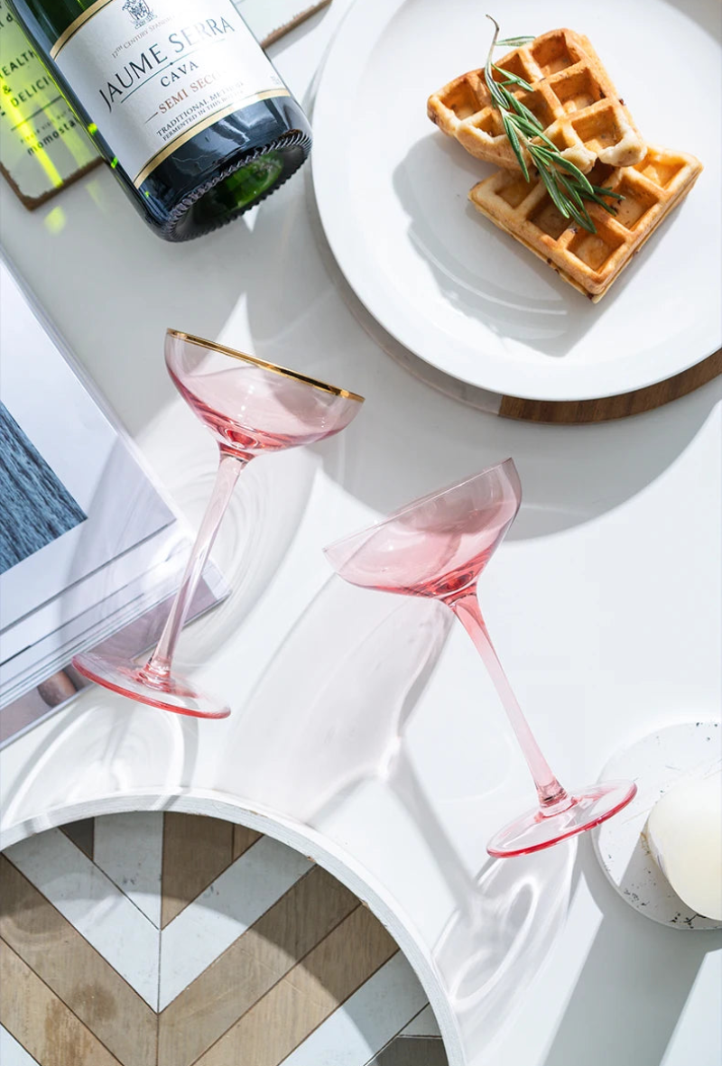Pinkshot Elegant Cocktail Glass Set - 4-Piece Shatterproof Stemware for Margaritas, Martinis & Wine - Perfect for Parties, Weddings & Home Bar Decor