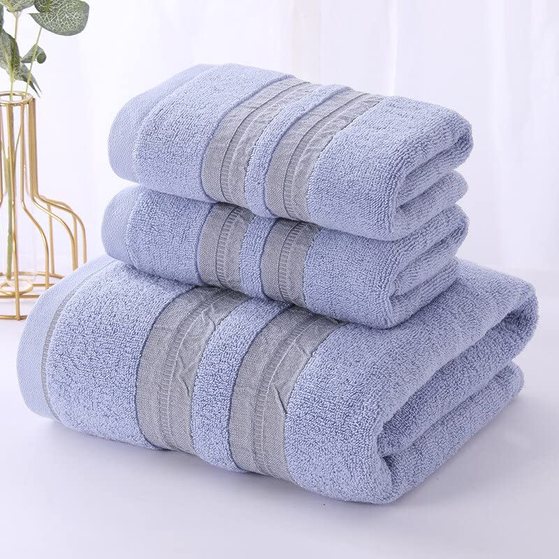 LSZA 3-Piece Bath Towel Set - 100% Pure Cotton Terry Towels, 70x140cm Large Bath Towels & 35x75cm Face Towels - Ultra Soft, Highly Absorbent, Quick-Dry for Bathroom, Spa, Gym, and Beach Use