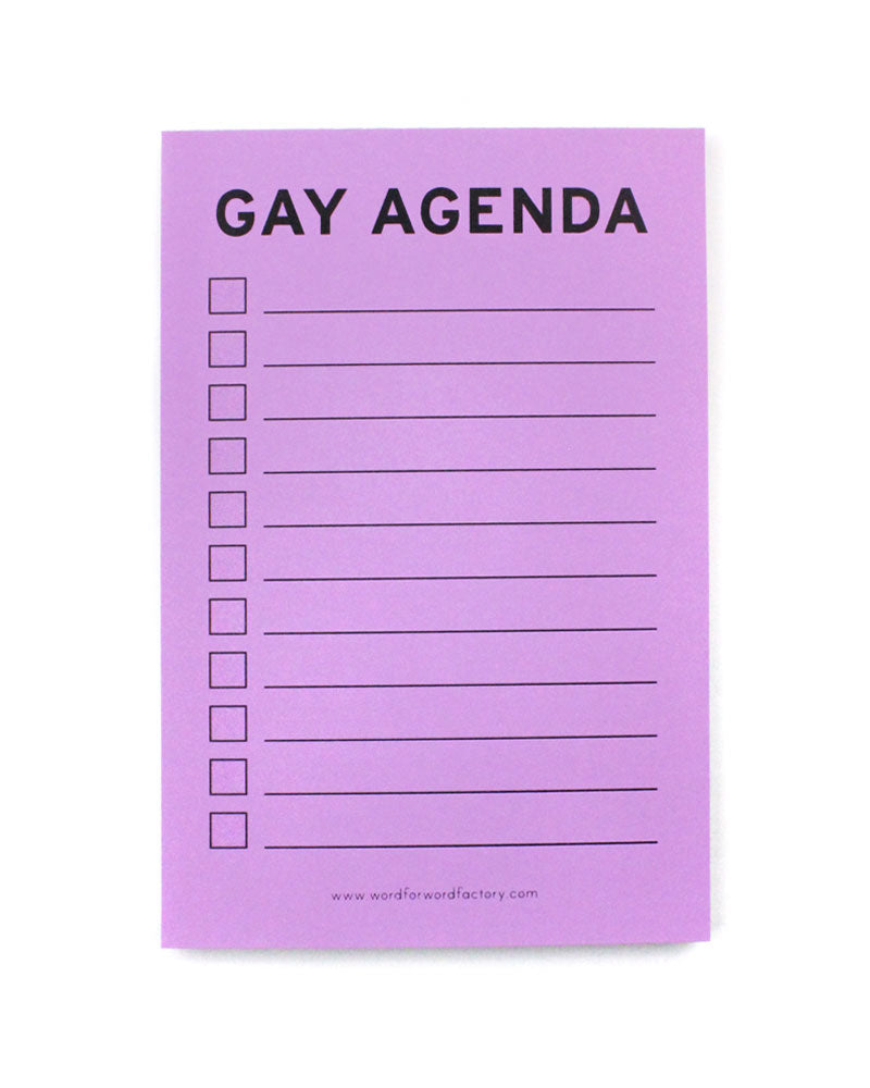 Gay Agenda Notepad - LGBTQ+ Pride Planner & Organizer - Perfect for Daily Tasks, Meetings & Activism Planning