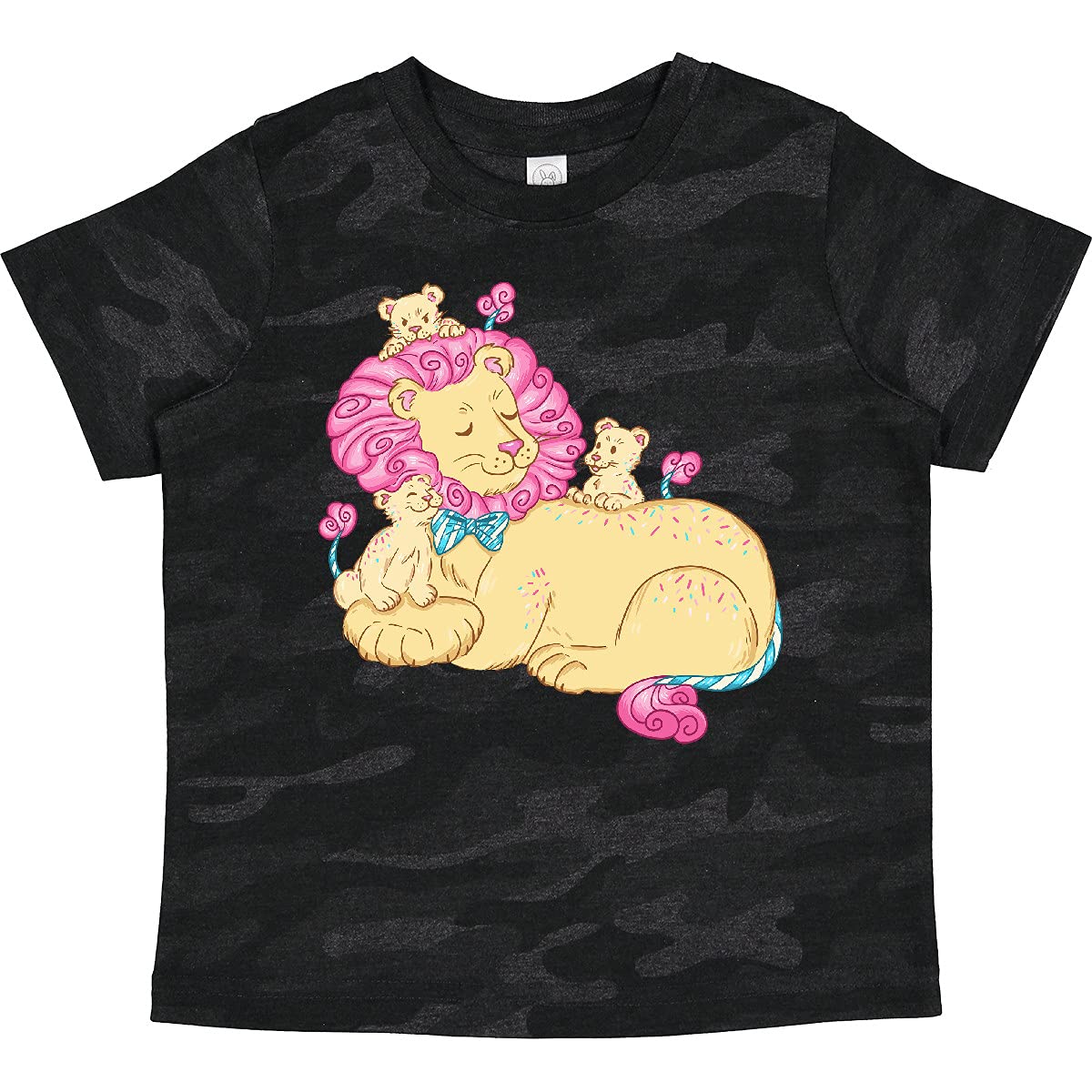Inktastic Cotton Candy Lions with Pink Mane Toddler T-Shirt - Cute Graphic Tee for Boys & Girls - Soft Comfortable Kids Shirt for Playdates, Birthday Parties & Everyday Wear