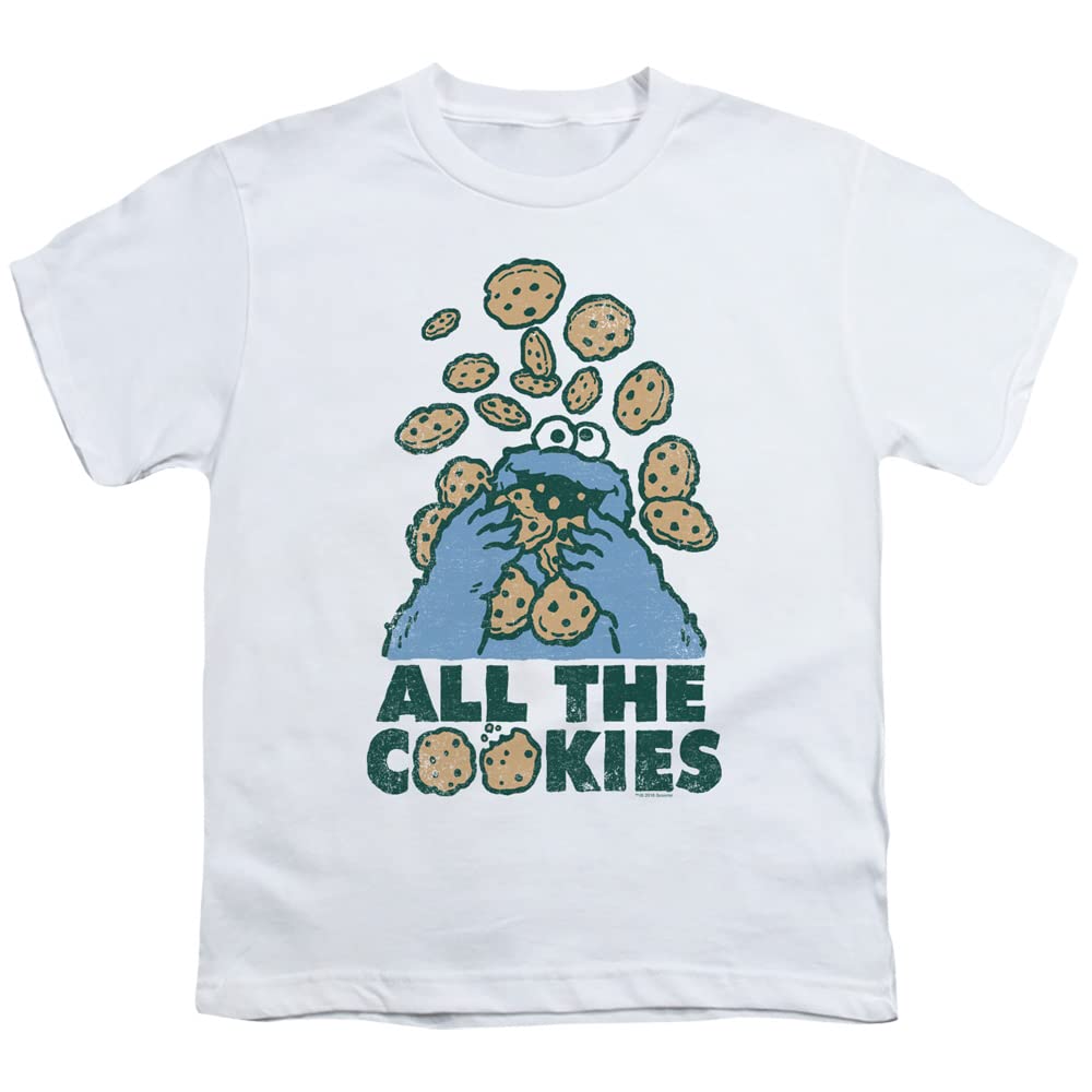 Sesame Street All The Cookies Unisex Youth T-Shirt for Kids - Fun Cartoon Graphic Tee for Boys & Girls - Perfect for School, Playdates & Family Outings