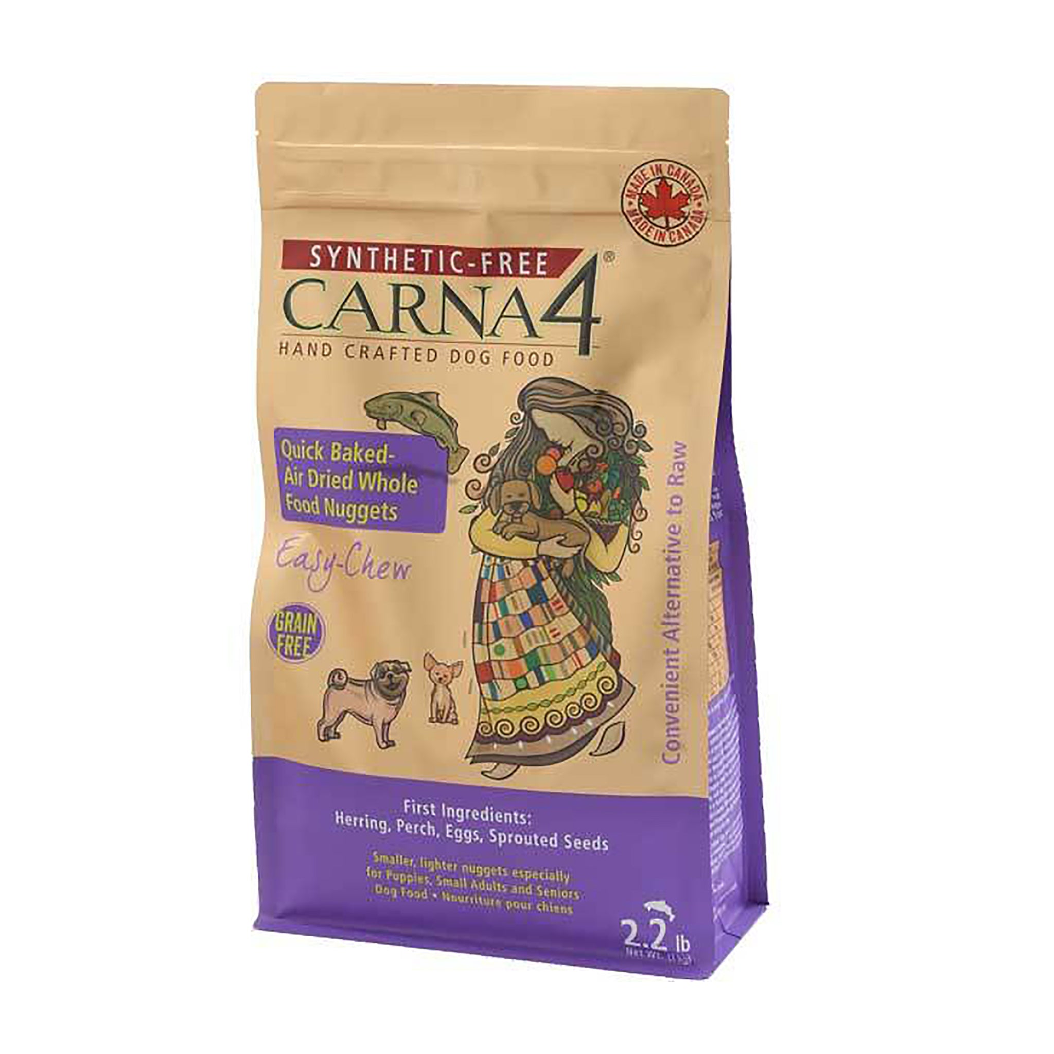 Carna4 Easy Chew Fish Formula Dog Food - Grain-Free, Natural Ingredients for Small & Medium Breeds - Perfect for Training Treats & On-The-Go Snacking