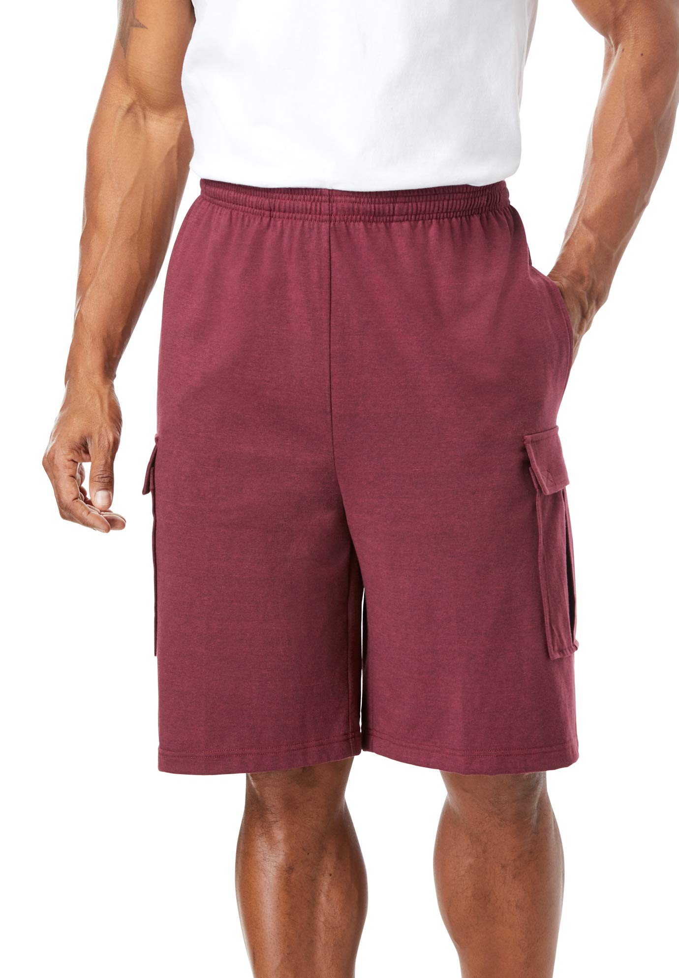 KingSize Men's Big & Tall Lightweight Jersey Cargo Shorts - Comfortable Summer Casual Shorts for Outdoor Activities, Travel & Lounge Wear