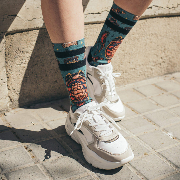 Premium American Socks - Signature Black Pearl Mid-High Cotton Crew Socks for Men & Women | Comfortable Everyday Wear, Athletic Performance, Casual & Work Outfits