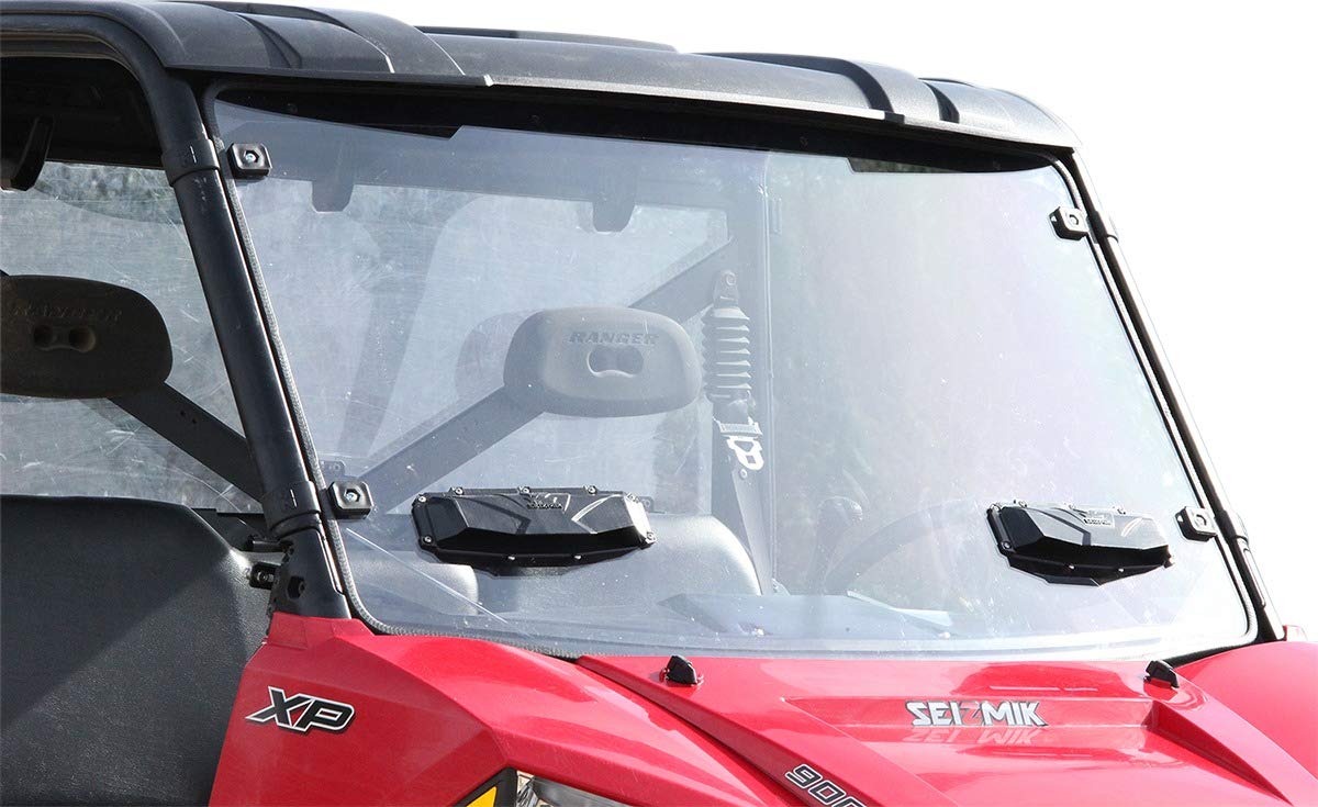 Polaris Ranger Mid Size Hard Poly Full Vented Windshield - Durable ATV Windshield for Off-Road Protection & Enhanced Visibility | Perfect for Trail Riding, Hunting & Farm Work