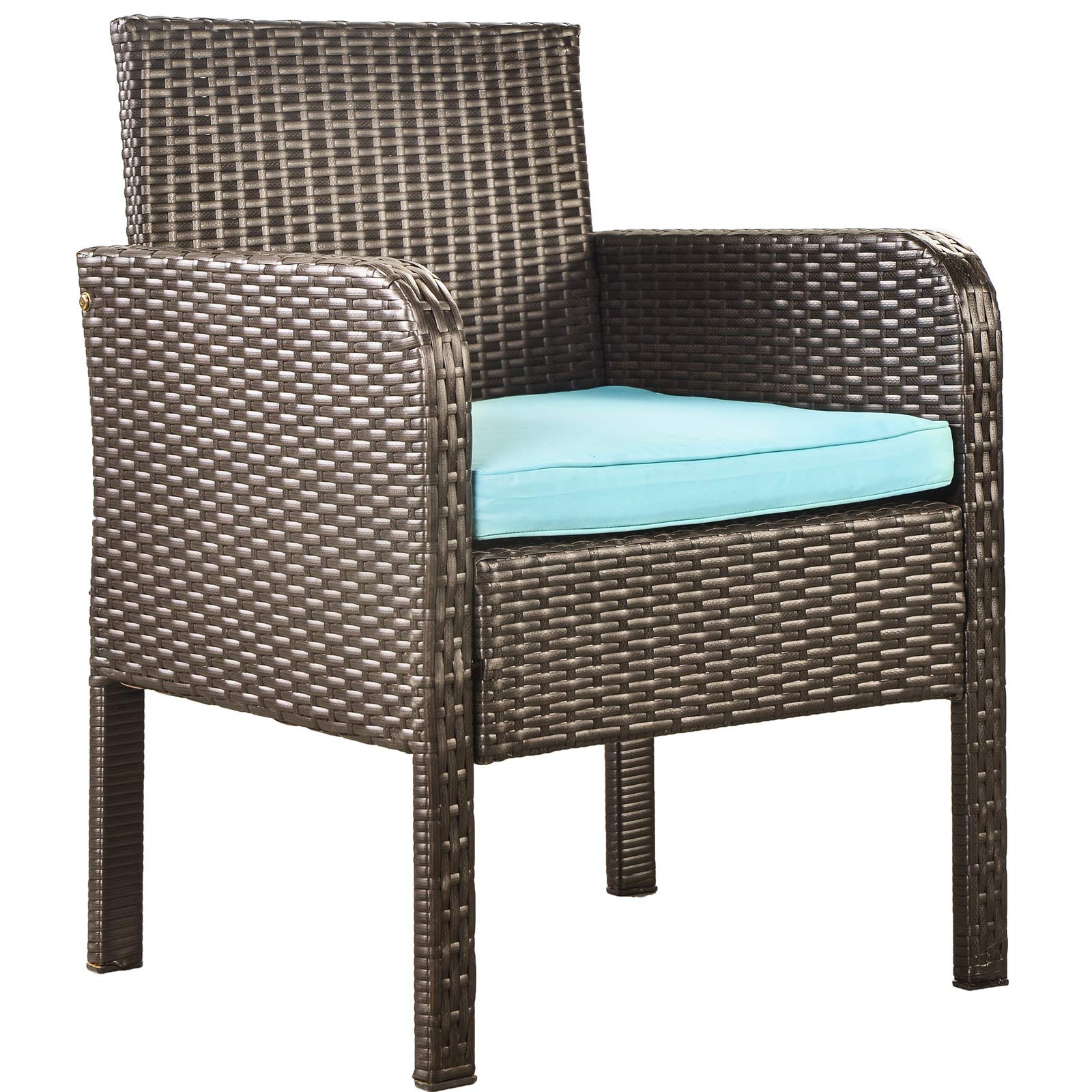 4-Piece Rattan Sofa Set with Cushions - Outdoor Wicker Patio Furniture, Blue - Perfect for Garden, Poolside & Backyard Relaxation