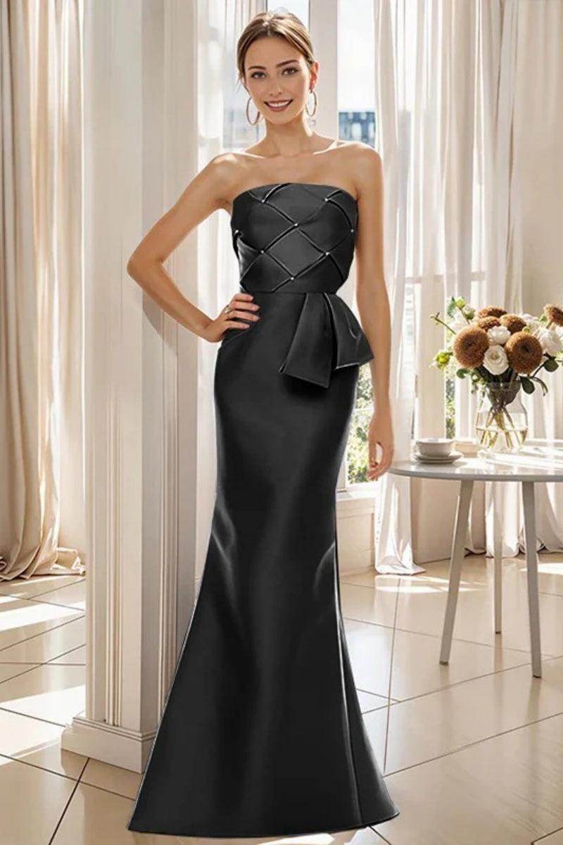 Elegant Mermaid Strapless Sleeveless Floor Length Mother of the Bride Dress CM0371 - Perfect for Weddings, Proms & Formal Occasions